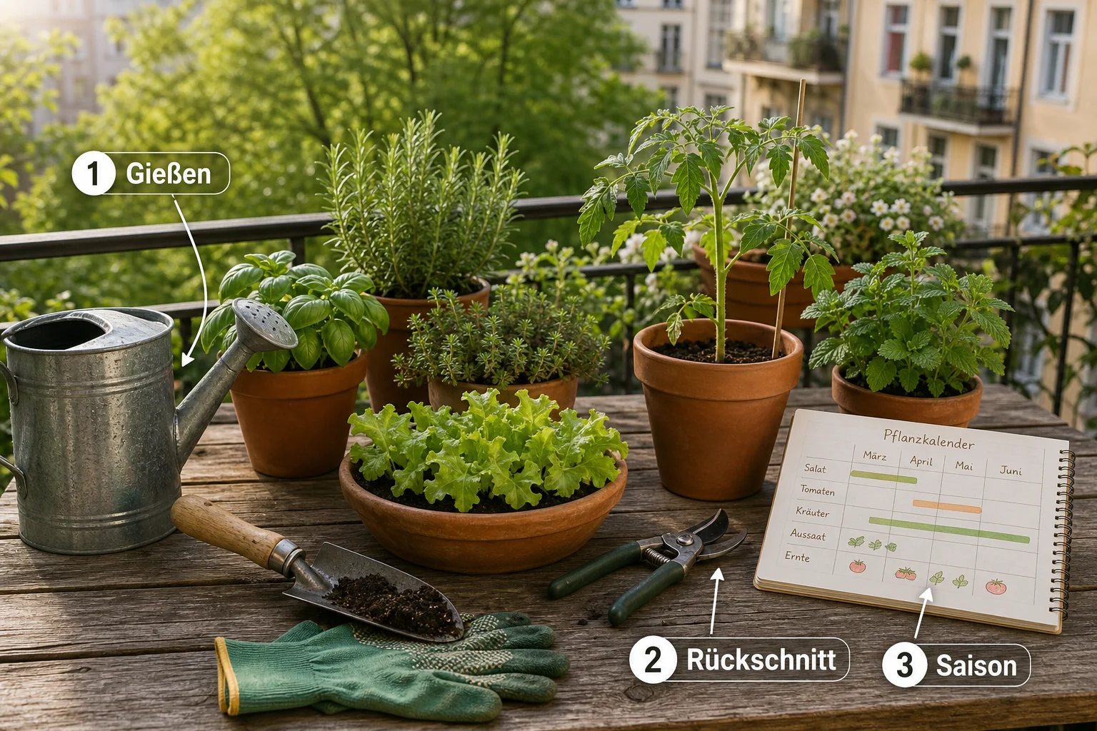 Infografik: Pflege, Timing und saisonale Besonderheiten - Garten Anfänger Tipps Erste Schritte: Schritt-für-Schritt erklärt