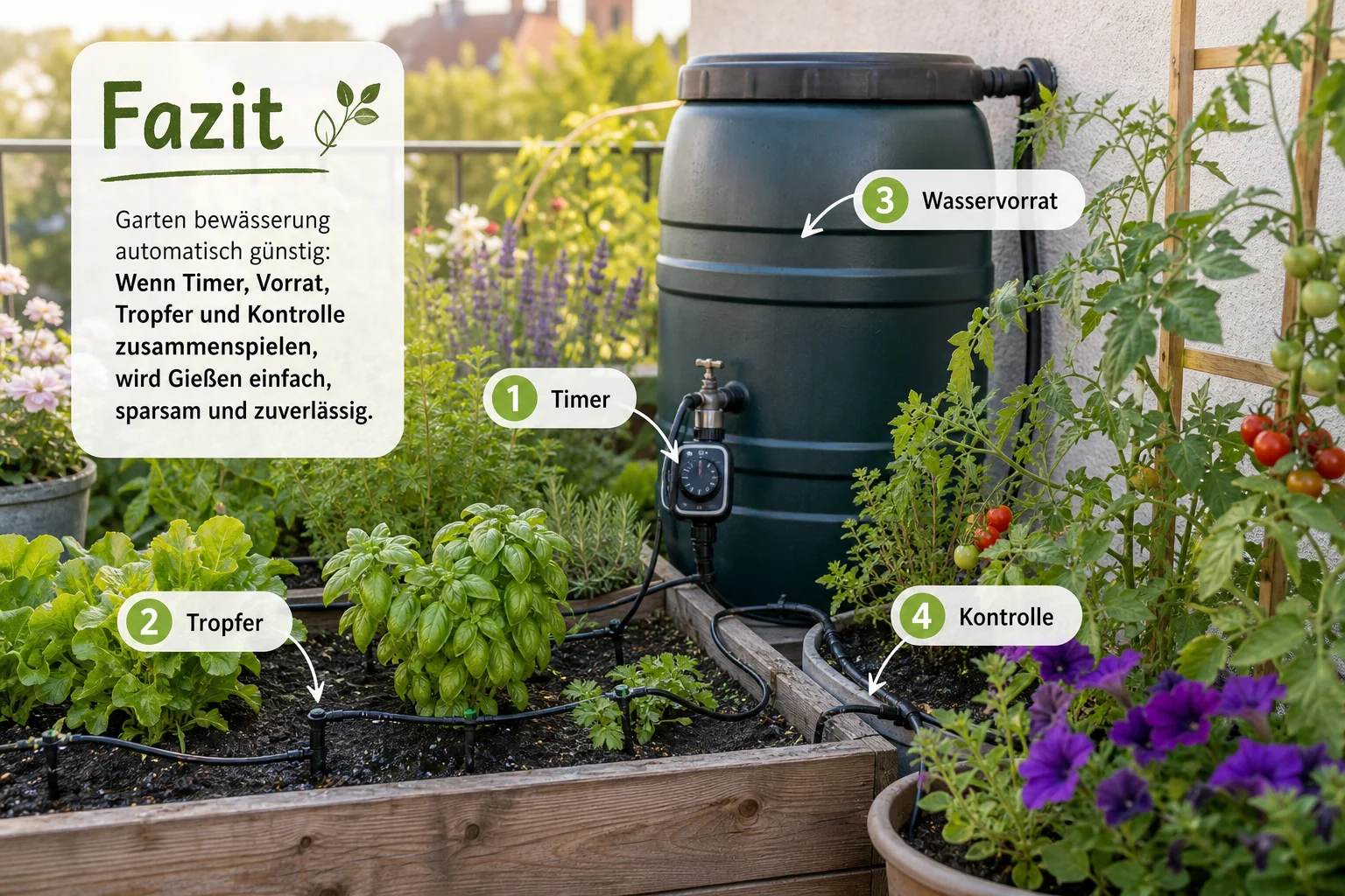 Infografik: Fazit - Garten Bewässerung Automatisch Günstig: Anleitung, Tipps und häufige Fehler
