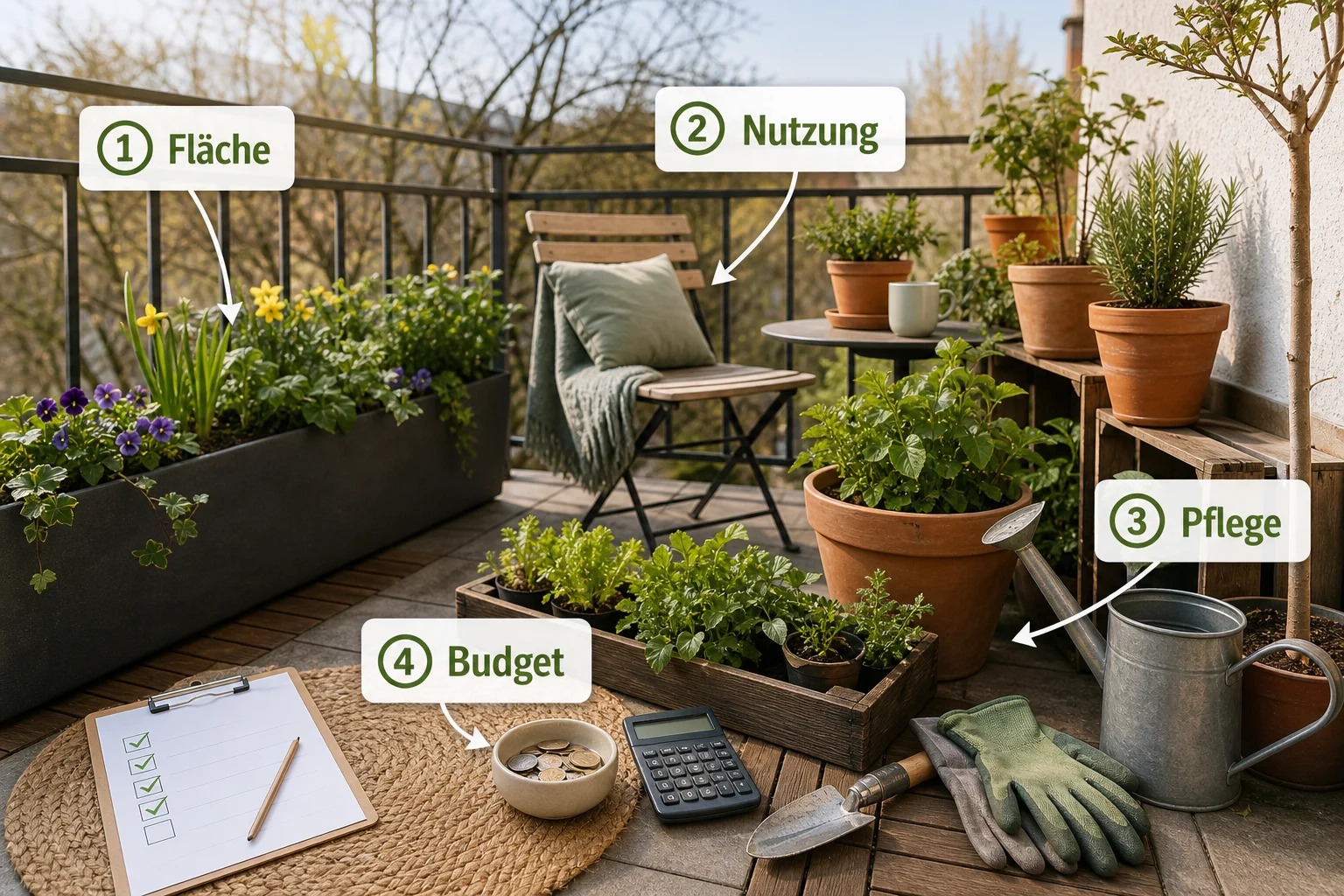 Infografik: Checkliste vor der Umsetzung - Garten Frühling Vorbereiten Checkliste: praktische Checkliste