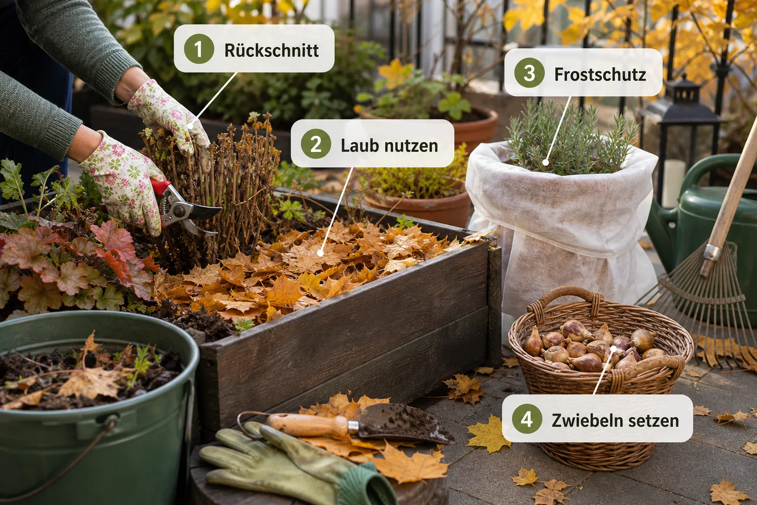 Infografik: Schritt-für-Schritt-Anleitung - Garten Herbst Vorbereiten Checkliste: praktische Checkliste