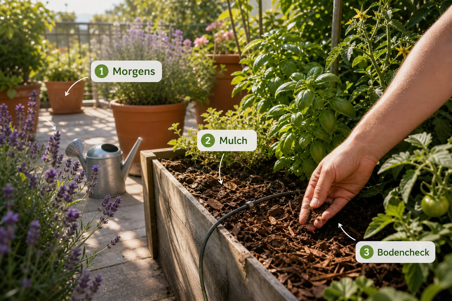Infografik: Pflege, Timing und saisonale Besonderheiten - Garten Sommer Pflege Hitze: Anleitung, Tipps und häufige Fehler
