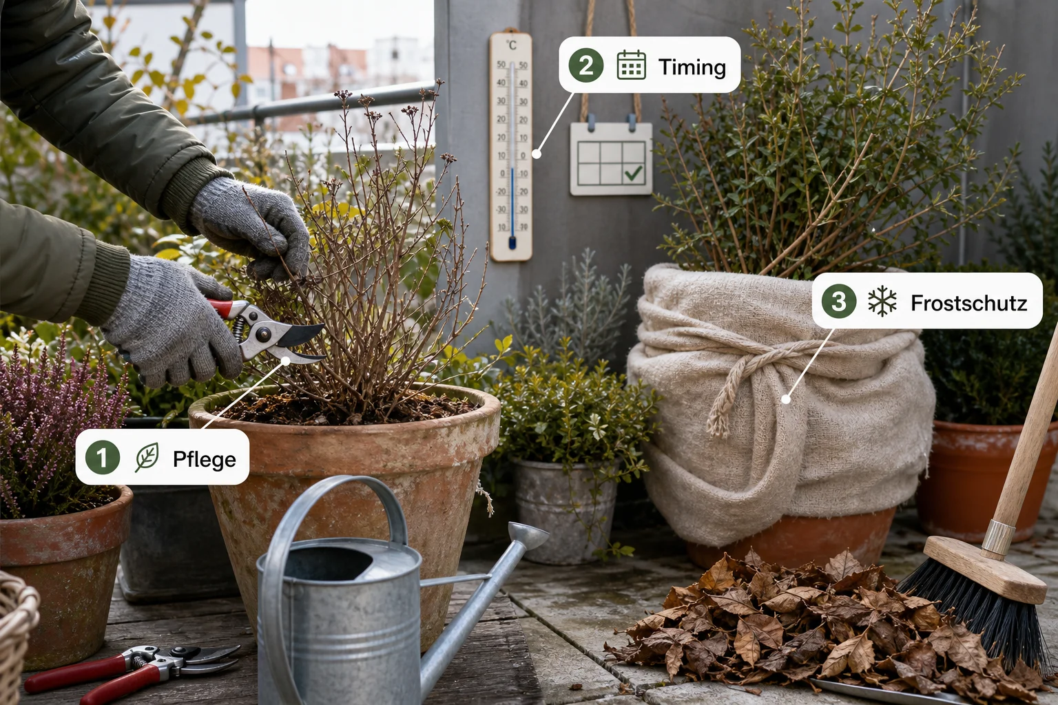 Infografik: Pflege, Timing und saisonale Besonderheiten - Garten Winter Arbeiten Erledigen: Anleitung, Tipps und häufige Fehler