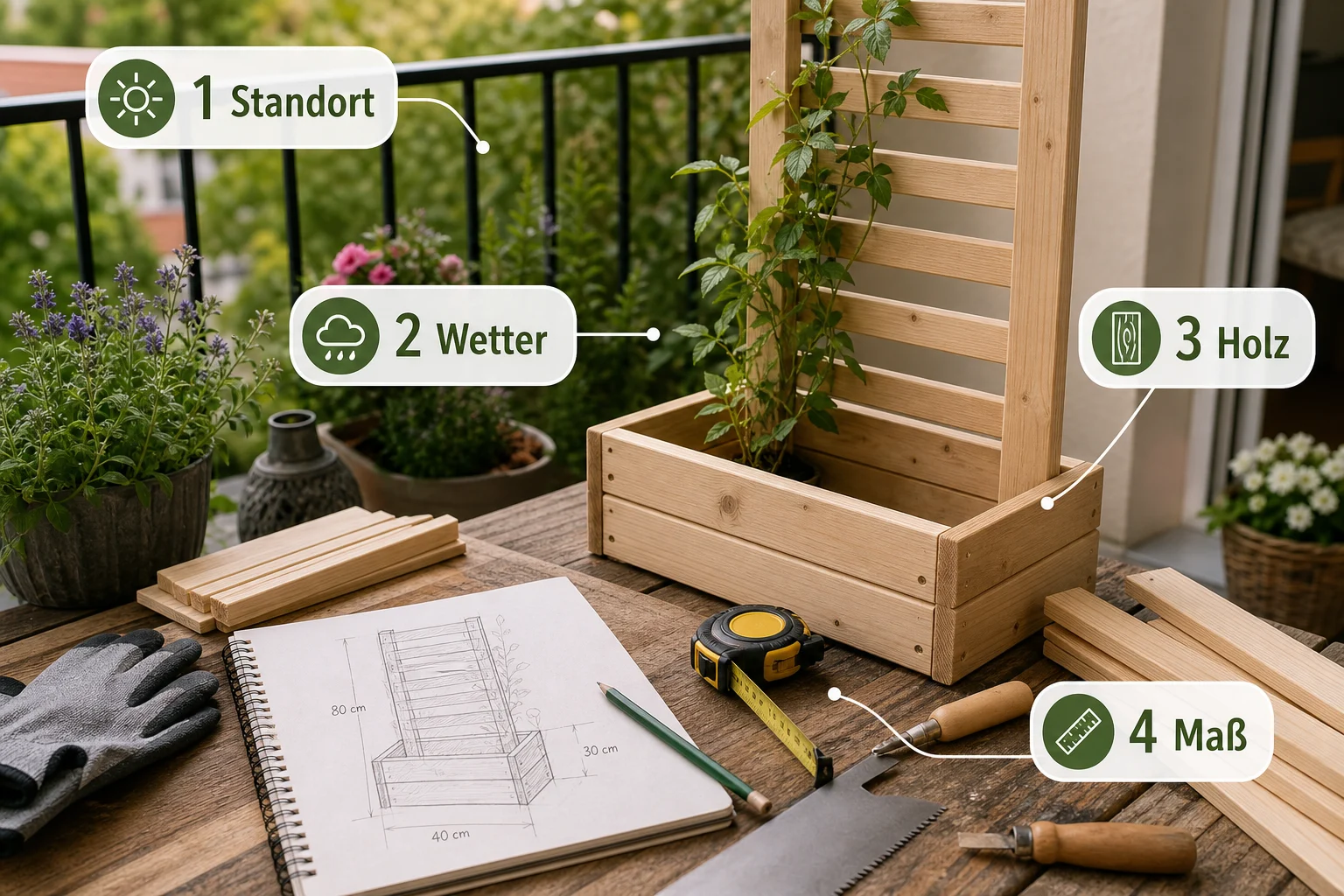Infografik: Voraussetzungen, Standort und richtige Planung - Gartendeko Selber Machen Holz: Anleitung, Tipps und häufige Fehler