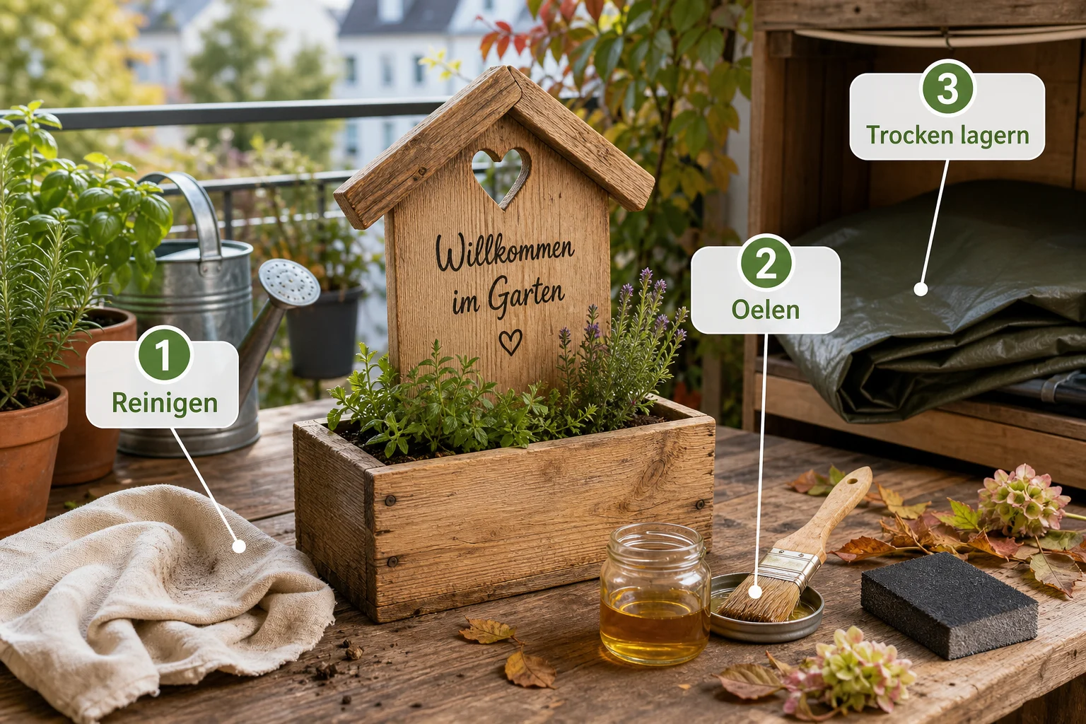 Infografik: Pflege, Timing und saisonale Besonderheiten - Gartendeko Selber Machen Holz: Anleitung, Tipps und häufige Fehler