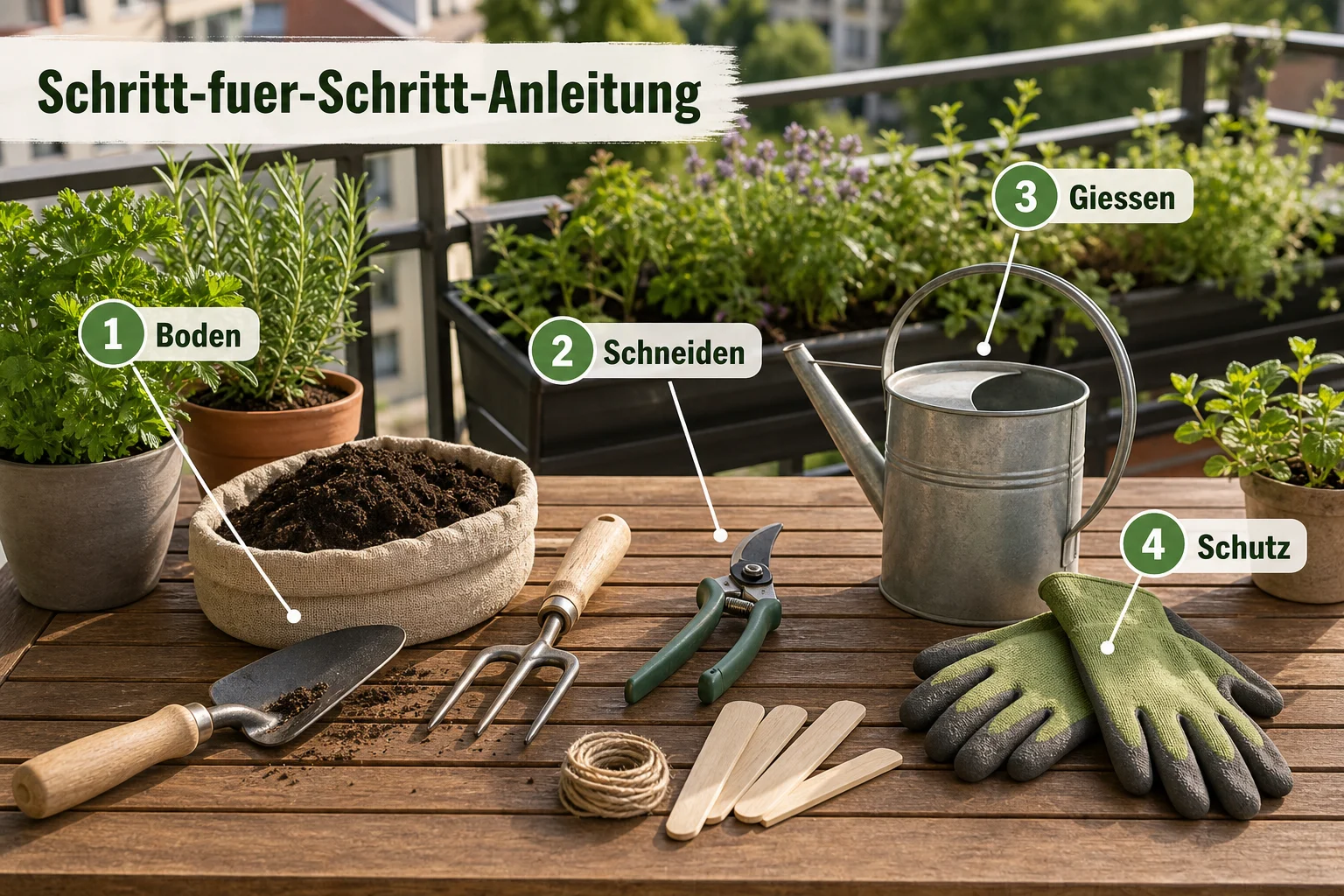 Infografik: Schritt-für-Schritt-Anleitung - Gartengeräte Grundausstattung Anfänger: Anleitung, Tipps und häufige Fehler