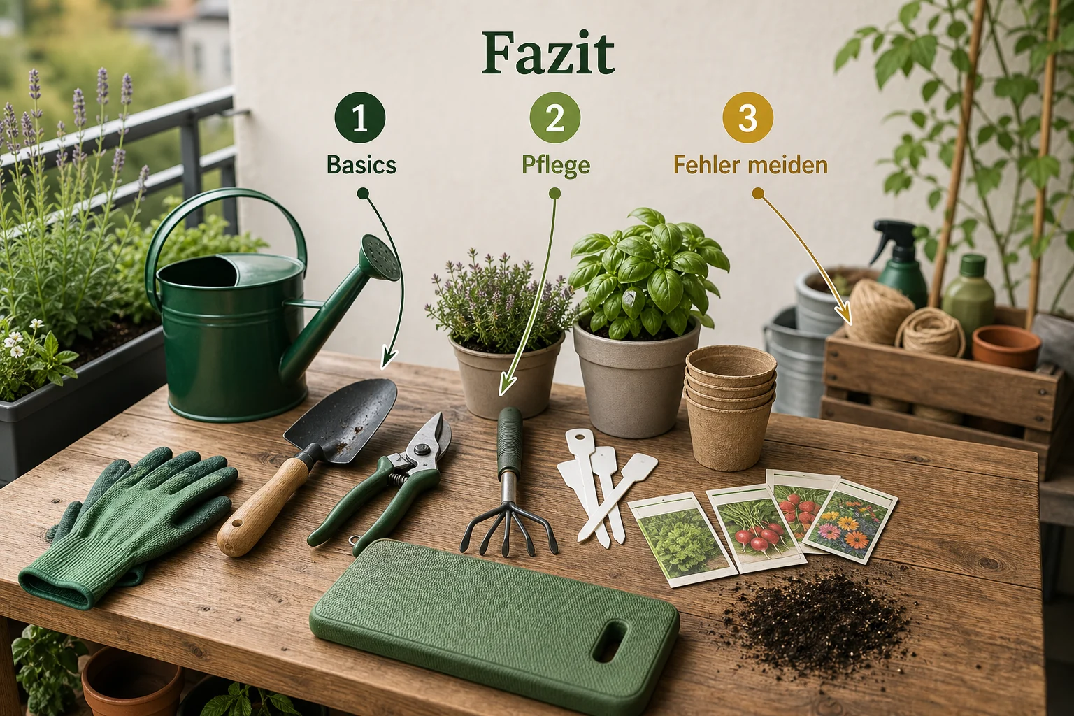 Infografik: Fazit - Gartengeräte Grundausstattung Anfänger: Anleitung, Tipps und häufige Fehler