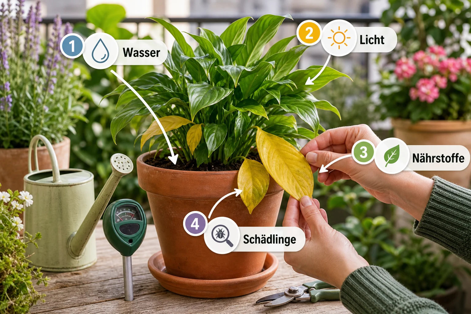 Infografik: Praktische Checkliste - Gelbe Blätter Pflanzen Was Tun: Anleitung, Tipps und häufige Fehler