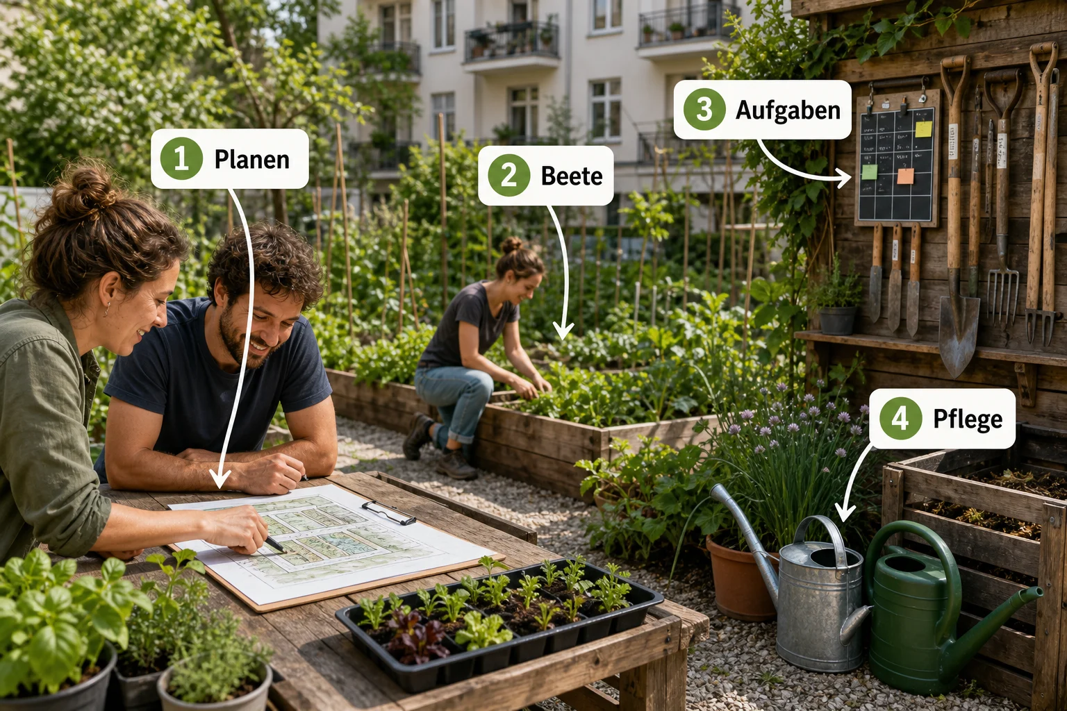 Infografik: Schritt-für-Schritt-Anleitung - Gemeinschaftsgarten Anlegen Organisation: Anleitung, Tipps und häufige Fehler