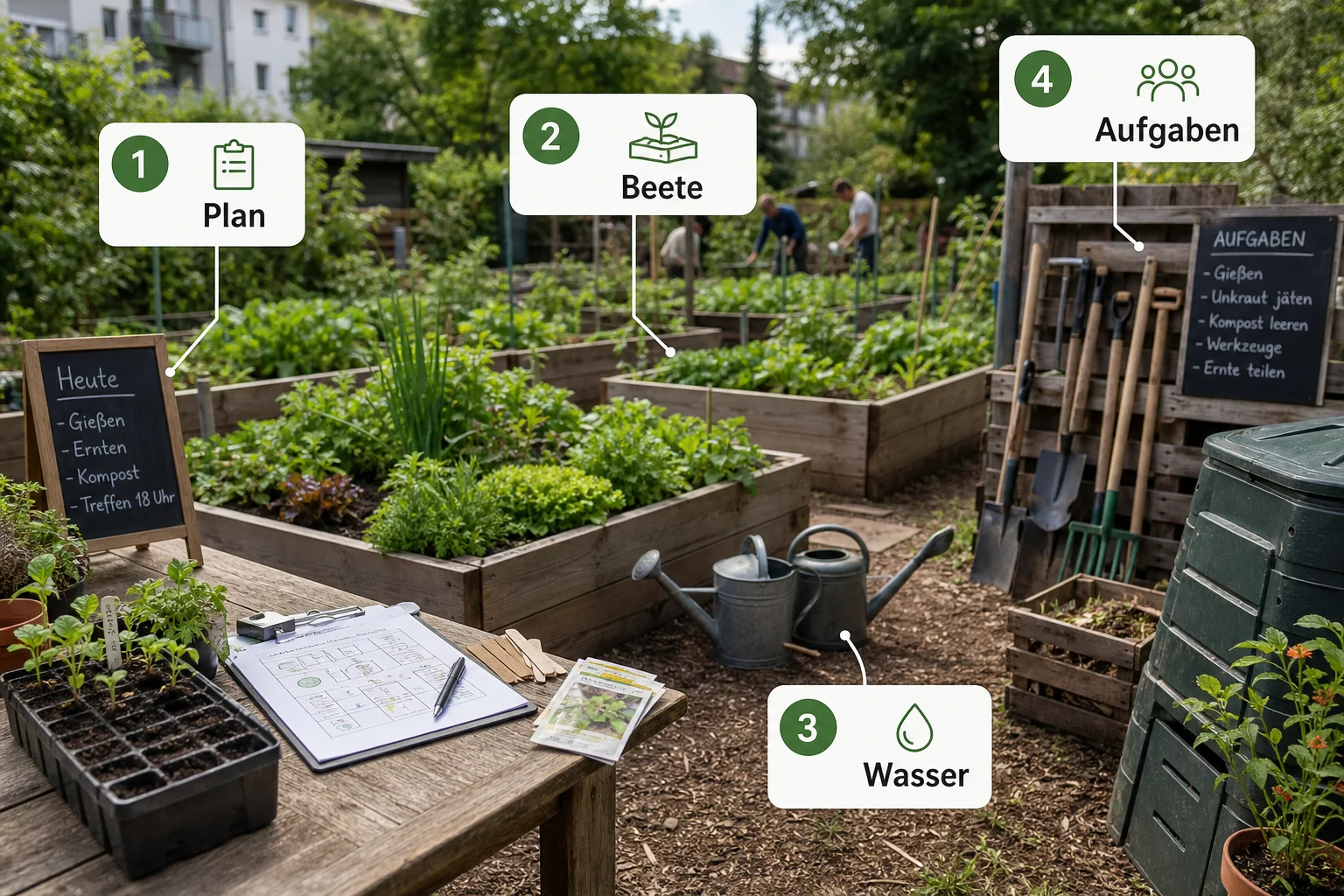 Infografik: Praktische Checkliste - Gemeinschaftsgarten Anlegen Organisation: Anleitung, Tipps und häufige Fehler