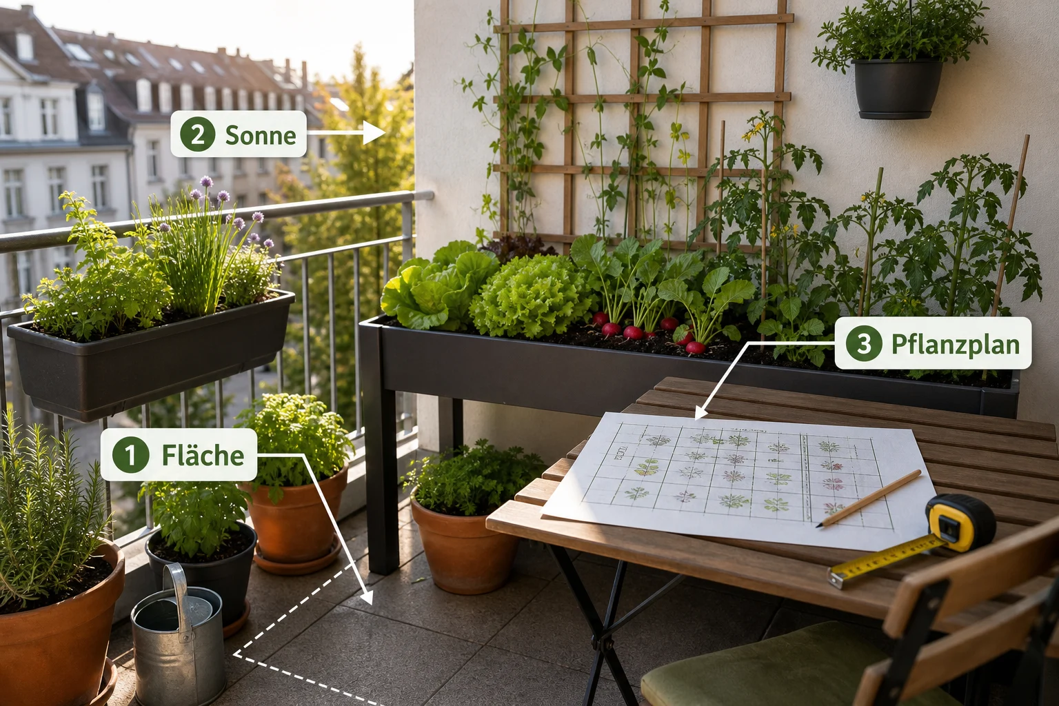 Infografik: Übersicht, Tabelle und Beispielplan - Gemüse Anbauen Kleine Fläche Planen: Anleitung, Tipps und häufige Fehler