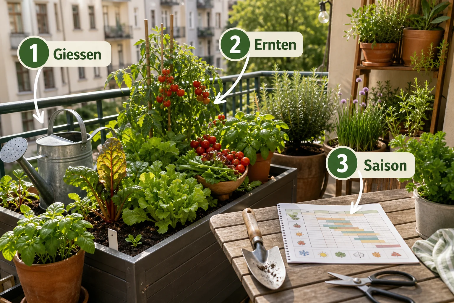 Infografik: Pflege, Timing und saisonale Besonderheiten - Gemüse Anbauen Kleine Fläche Planen: Anleitung, Tipps und häufige Fehler