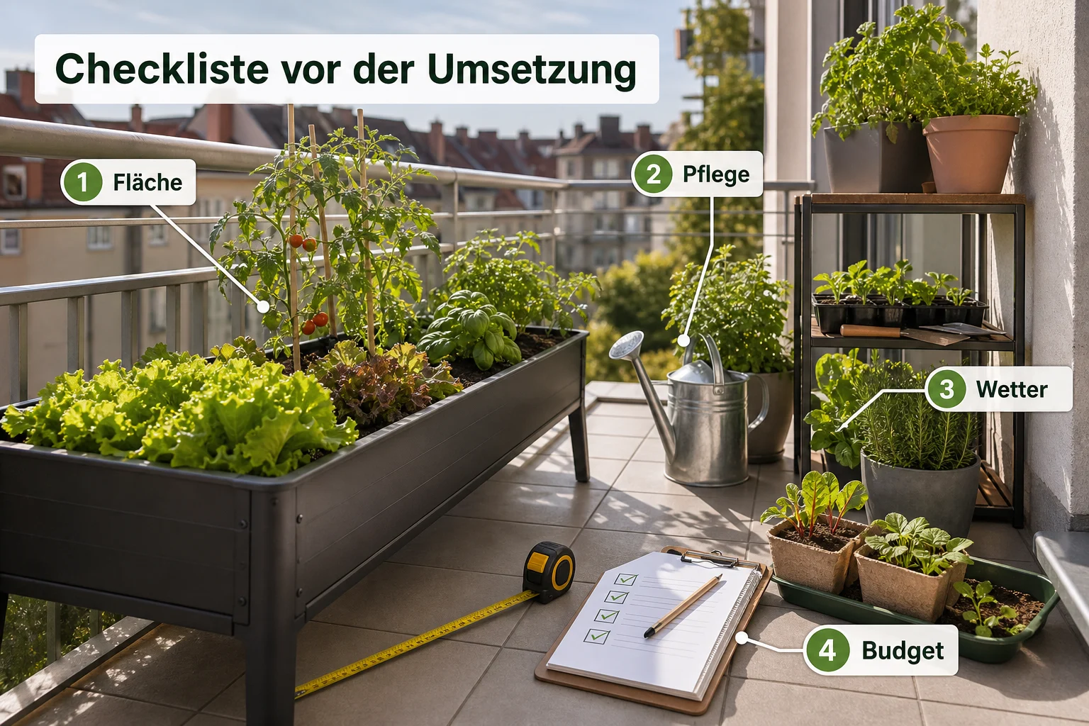Infografik: Checkliste vor der Umsetzung - Gemüse Anbauen Kleine Fläche Planen: Anleitung, Tipps und häufige Fehler