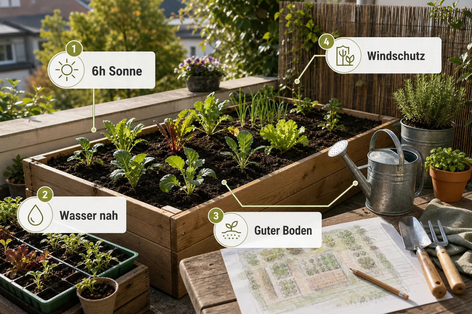 Infografik: Voraussetzungen, Standort und richtige Planung - Gemüsegarten Anlegen Anfänger Plan: Anleitung, Tipps und häufige Fehler