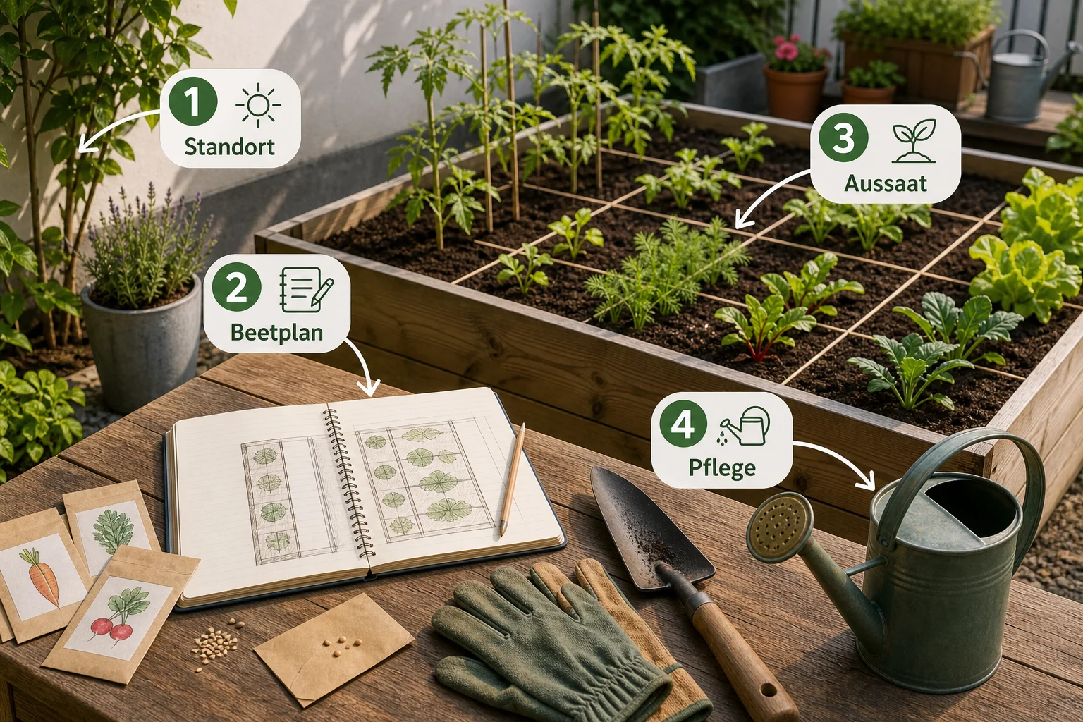 Infografik: Schritt-für-Schritt-Anleitung - Gemüsegarten Anlegen Anfänger Plan: Anleitung, Tipps und häufige Fehler