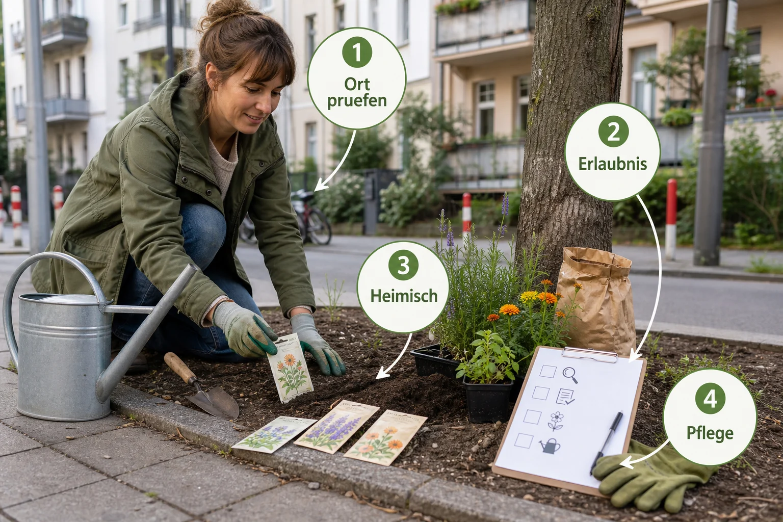 Infografik: Schritt-für-Schritt-Anleitung - Guerilla Gardening Deutschland Legal Tipps: Anleitung, Tipps und häufige Fehler