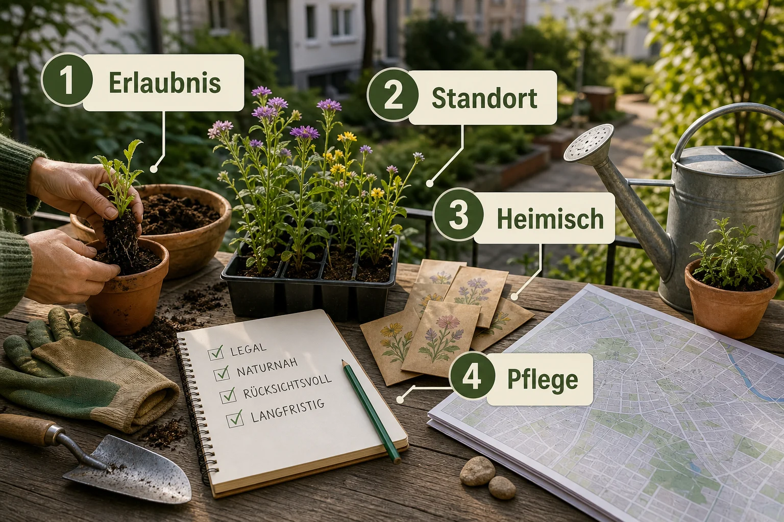 Infografik: Praktische Checkliste - Guerilla Gardening Deutschland Legal Tipps: Anleitung, Tipps und häufige Fehler