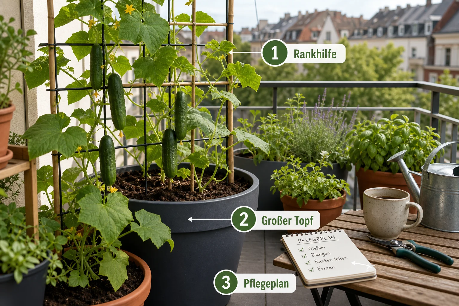 Infografik: Fazit und nächste Schritte - Gurken Balkon Anbauen Rankhilfe Topf: Anleitung, Tipps und häufige Fehler