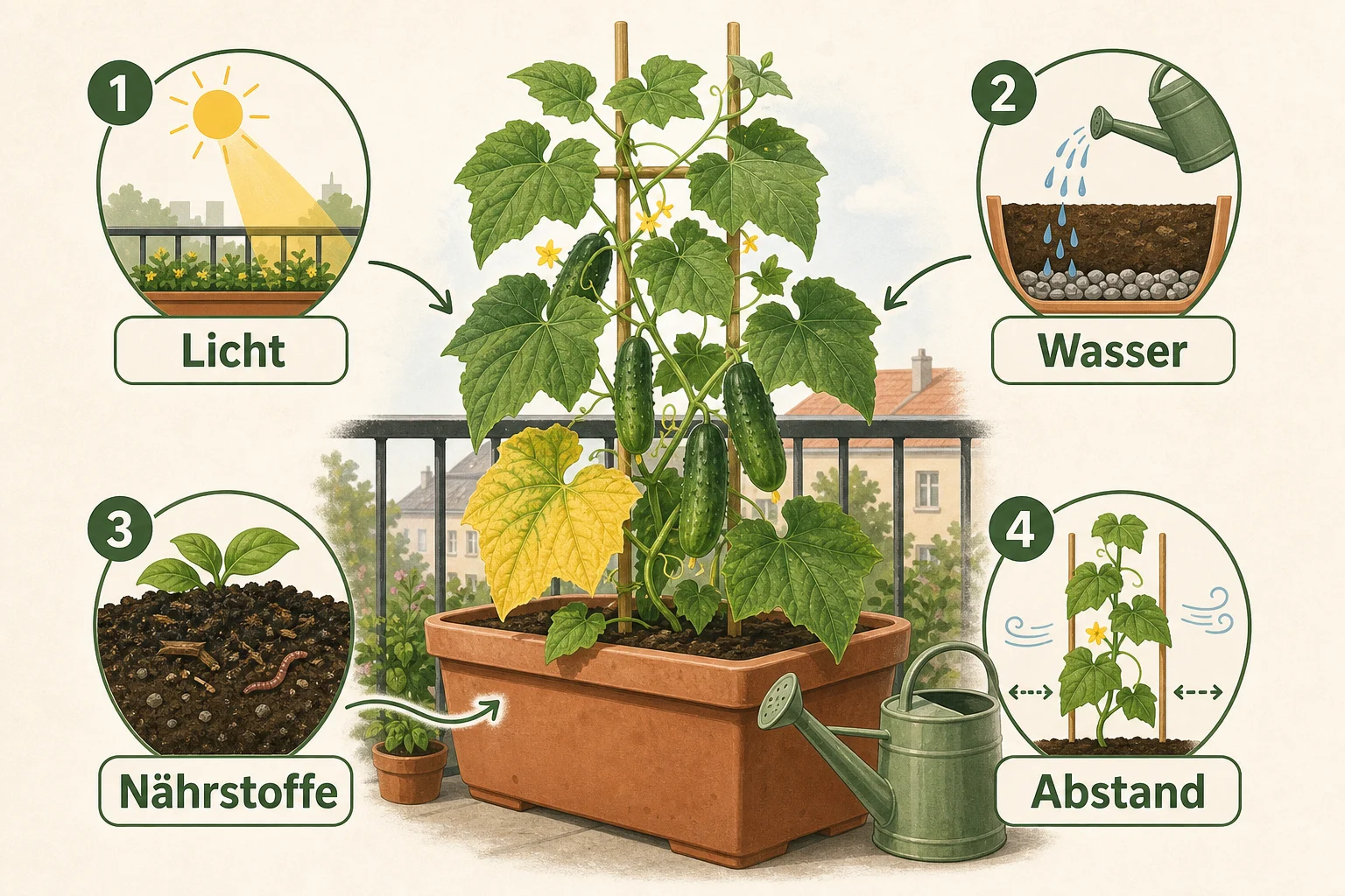 Infografik: Voraussetzungen, Standort und richtige Planung - Gurken Gelbe Blätter Ursachen Beheben: Anleitung, Tipps und häufige Fehler