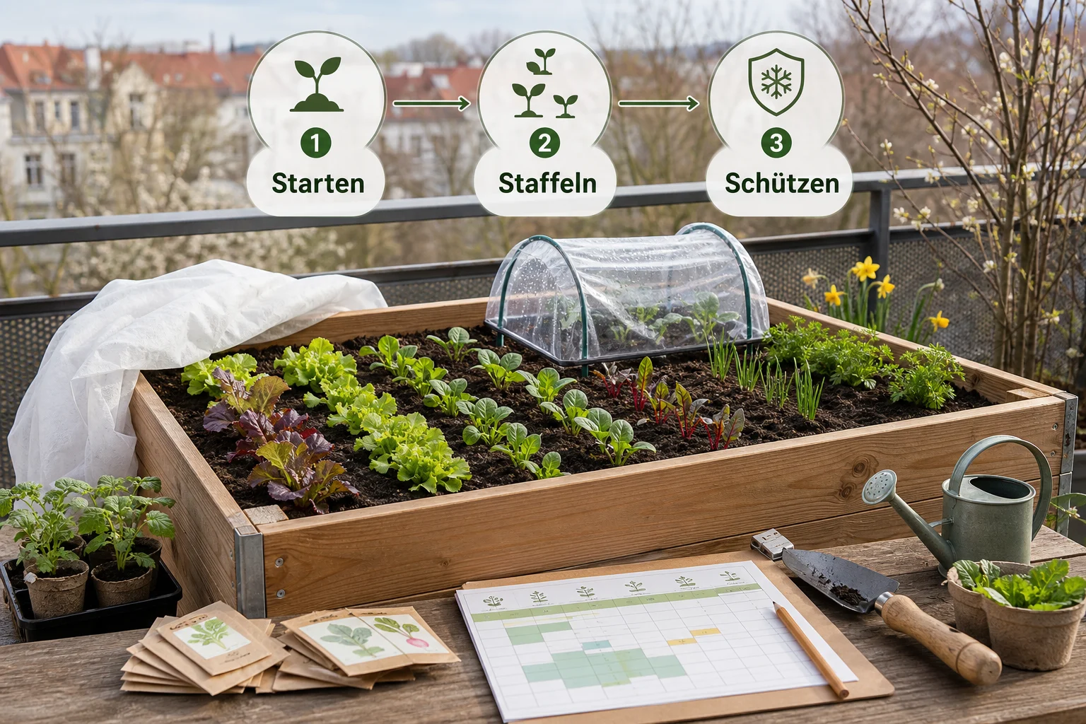 Infografik: Fazit - Hochbeet Frühling Bepflanzen Zeitplan: Anleitung, Tipps und häufige Fehler
