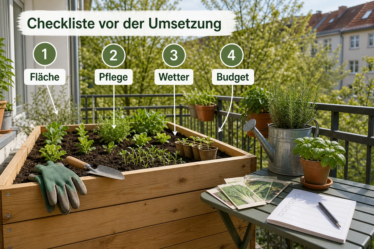 Infografik: Checkliste vor der Umsetzung - Hochbeet Frühling Bepflanzen Zeitplan: Anleitung, Tipps und häufige Fehler