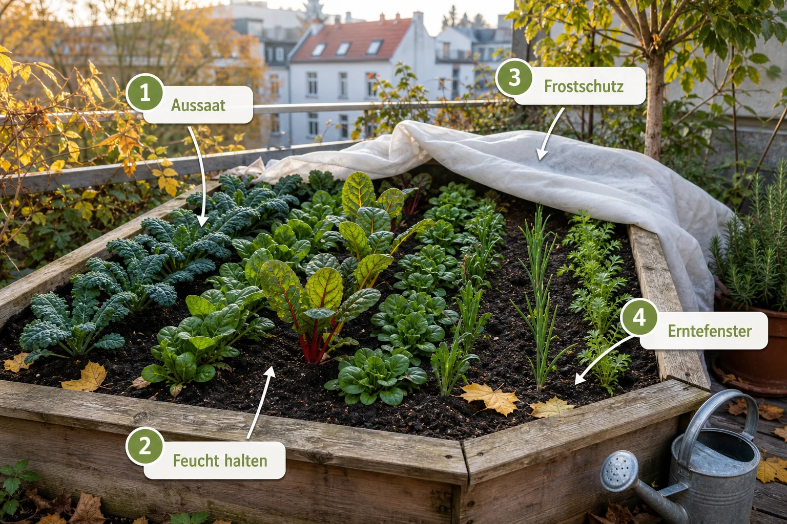 Infografik: Pflege, Timing und saisonale Besonderheiten - Hochbeet Herbst Bepflanzen Wintergemüse: Anleitung, Tipps und häufige Fehler