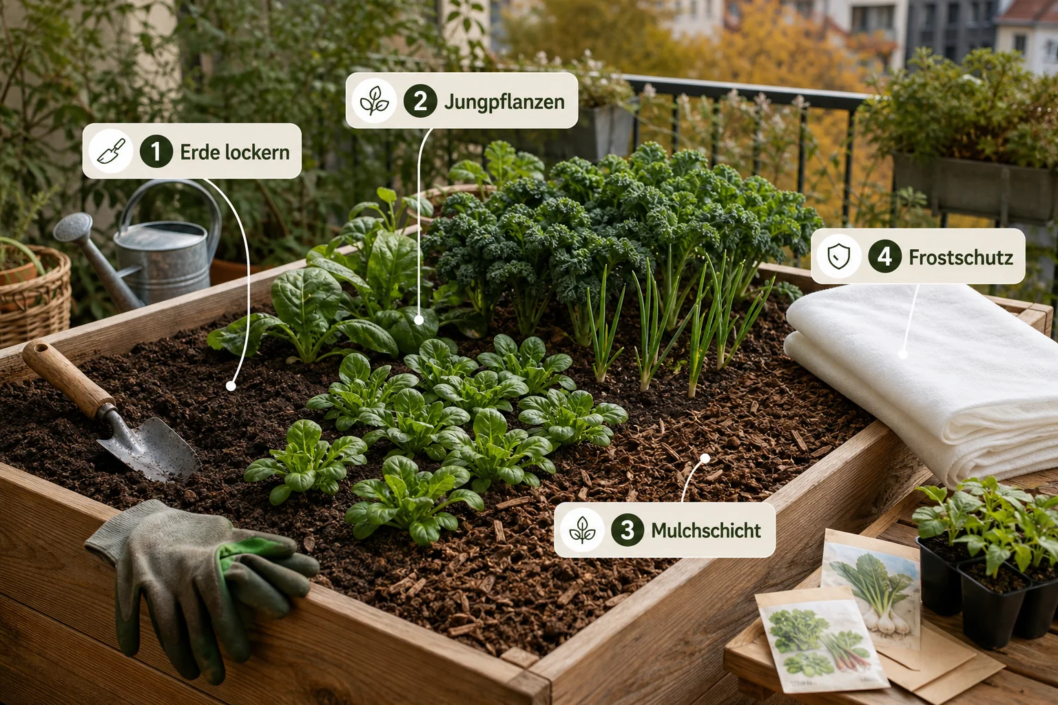 Infografik: Praktische Checkliste - Hochbeet Herbst Bepflanzen Wintergemüse: Anleitung, Tipps und häufige Fehler