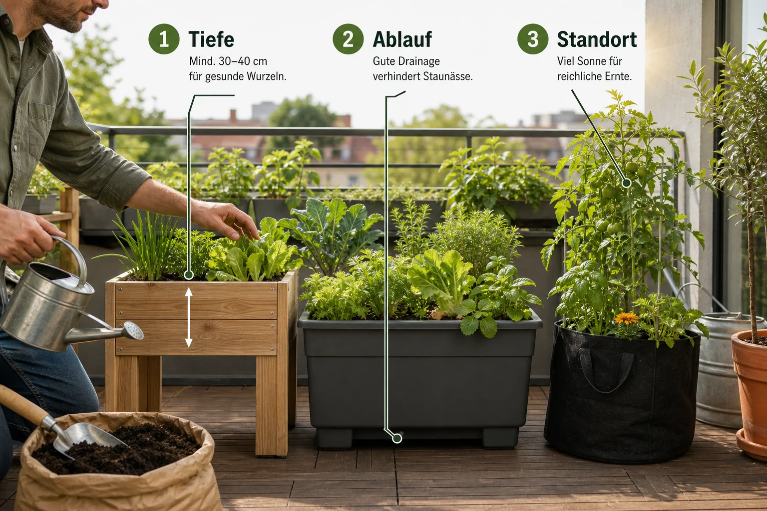 Infografik: Auswahlkriterien für Hochbeet & Container - Hochbeet Pflege Gießen Düngen Tipps: Anleitung, Tipps und häufige Fehler