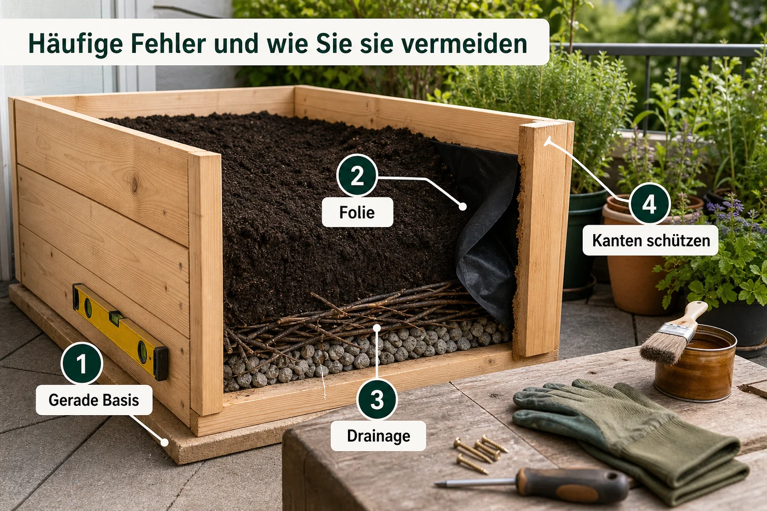 Infografik: Häufige Fehler und wie Sie sie vermeiden - Hochbeet Selber Bauen Holz Anleitung: Schritt-für-Schritt erklärt