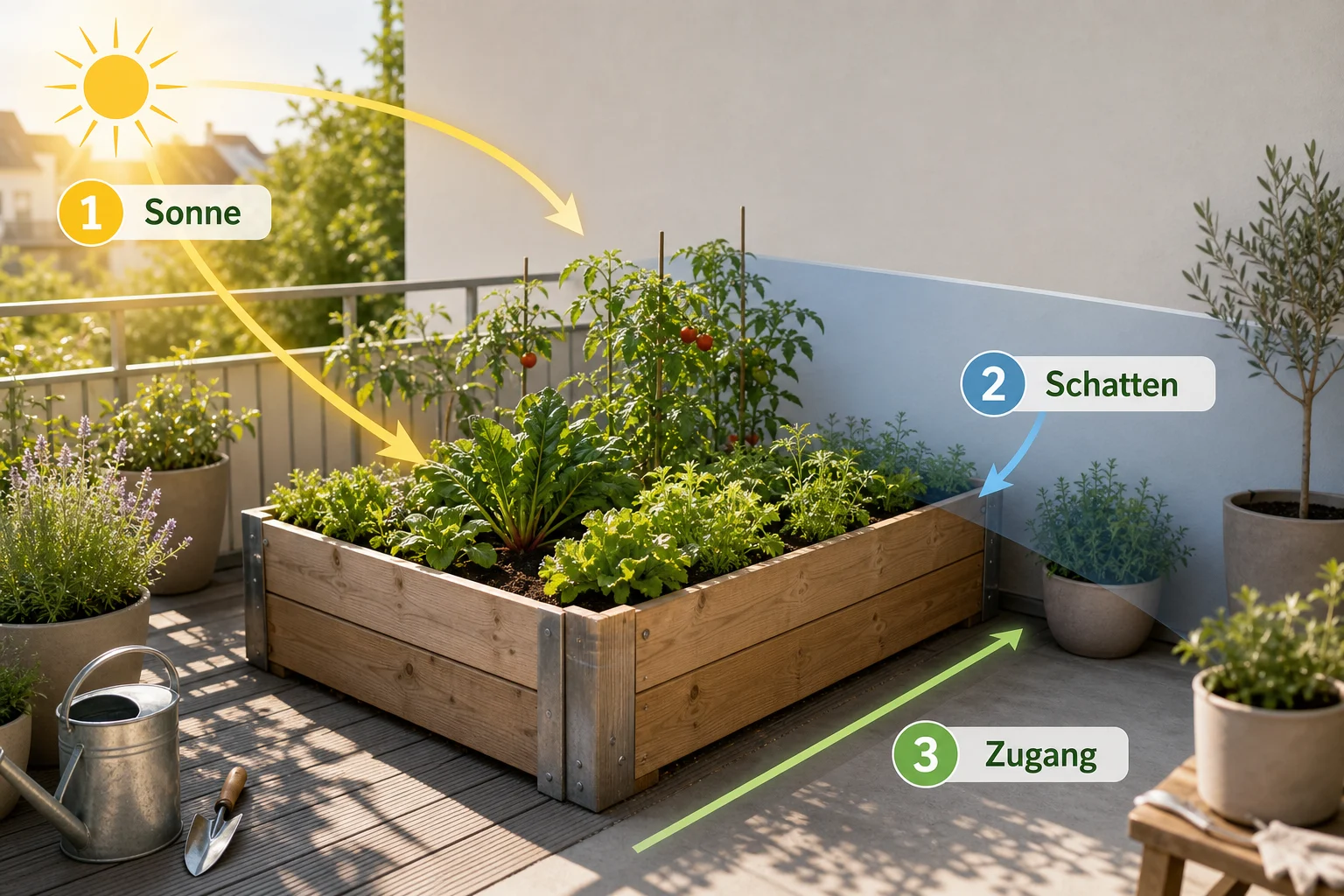 Infografik: Schritt-für-Schritt-Anleitung - Hochbeet Standort Wieviel Sonne: Anleitung, Tipps und häufige Fehler