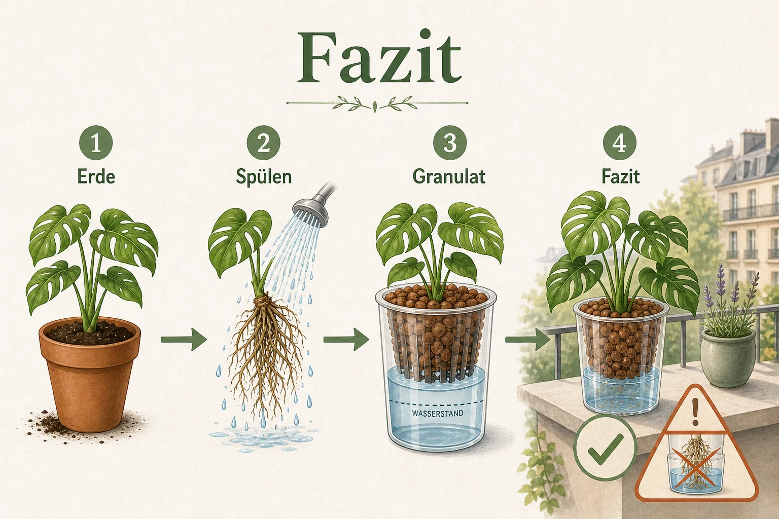 Infografik: Fazit - Hydrokultur Umstellen Anleitung Vorteile: Schritt-für-Schritt erklärt