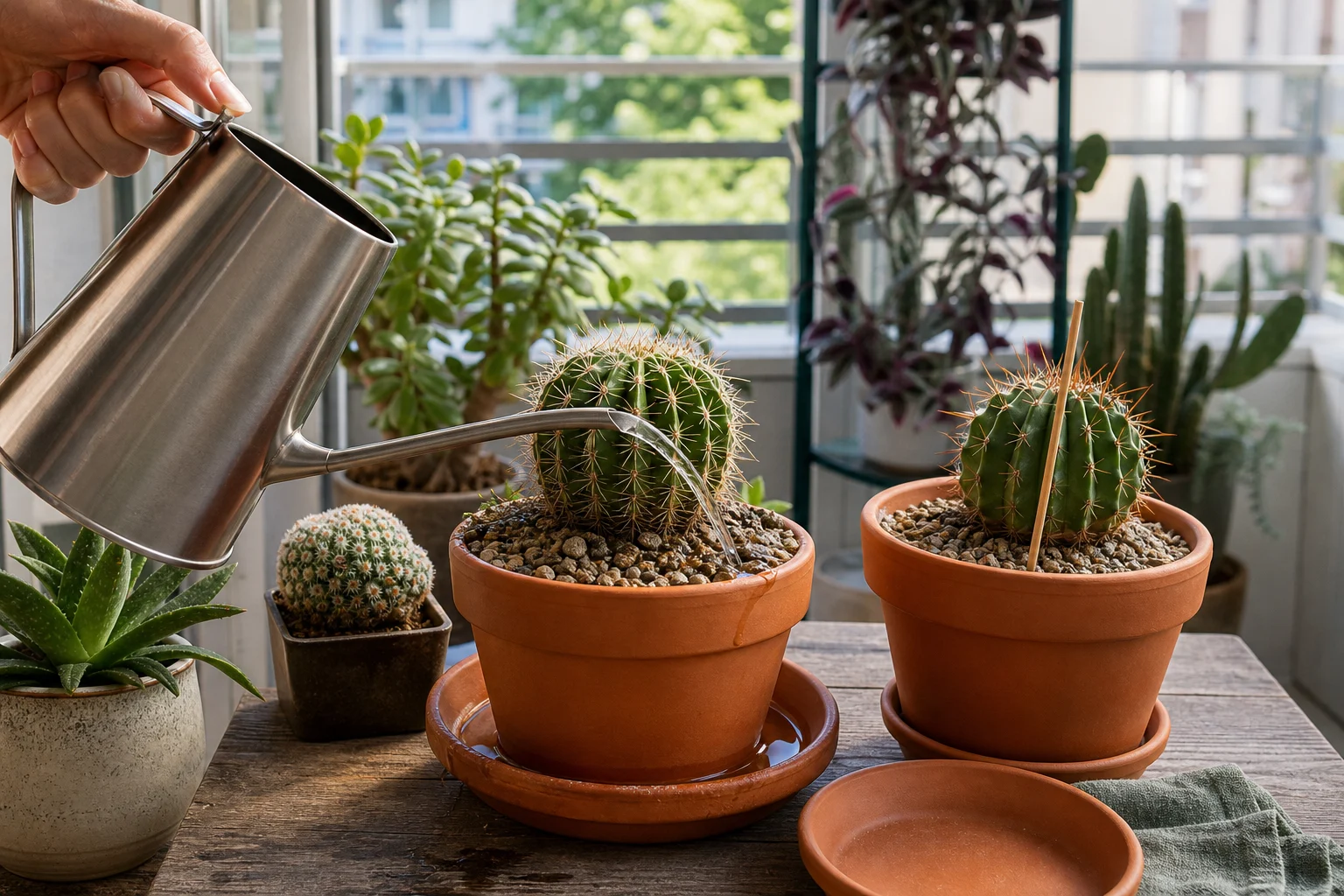 Foto: 3. Richtig gießen - Kakteen Pflege Gießen Überwintern: Anleitung, Tipps und häufige Fehler
