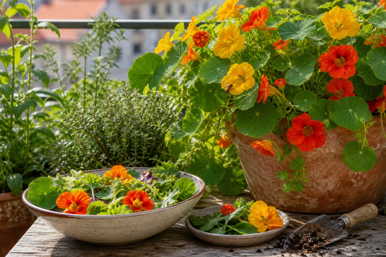 Foto: Warum ist Kapuzinerkresse als essbare Gartenpflanze so beliebt? - Kapuzinerkresse anbauen: essbares Heilkraut im Garten und auf dem Balkon