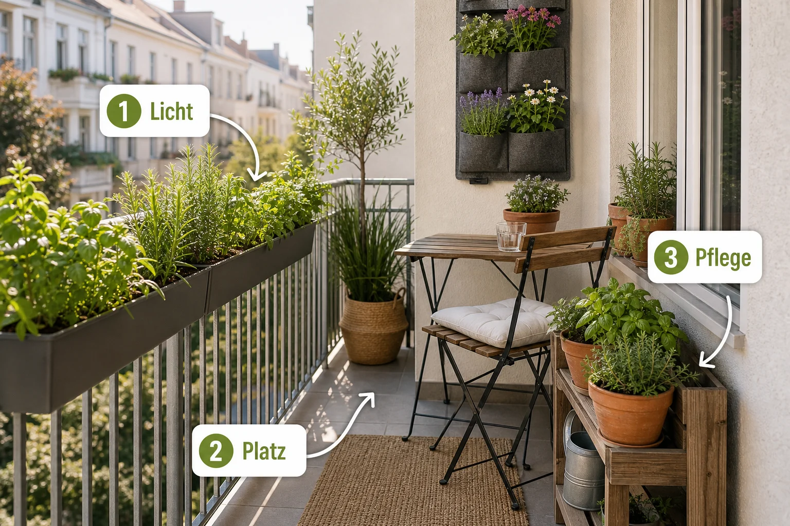 Infografik: Auswahlkriterien für Kleine Räume - Kleine Balkone Gestalten Pflanzen Platz: Anleitung, Tipps und häufige Fehler