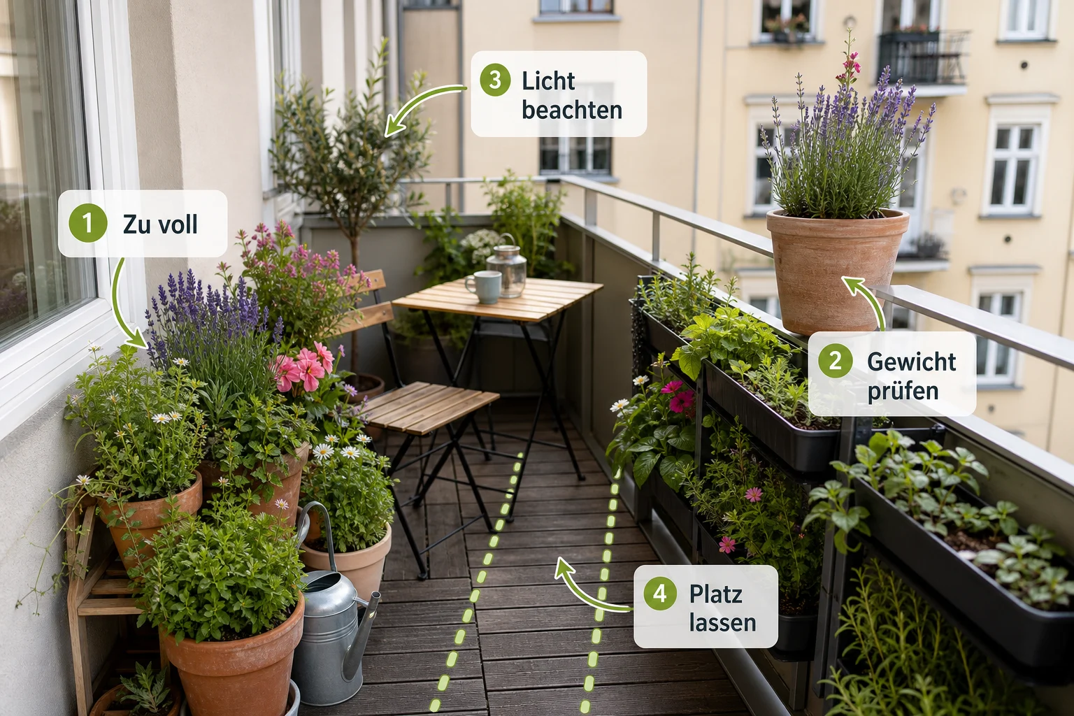Infografik: Häufige Fehler und wie Sie sie vermeiden - Kleine Balkone Gestalten Pflanzen Platz: Anleitung, Tipps und häufige Fehler