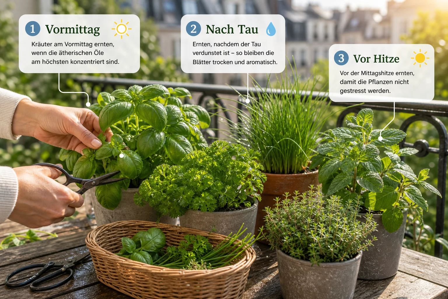 Infografik: Pflege, Timing und saisonale Besonderheiten - Kräuter Ernten Zeitpunkt Vormittag: Anleitung, Tipps und häufige Fehler