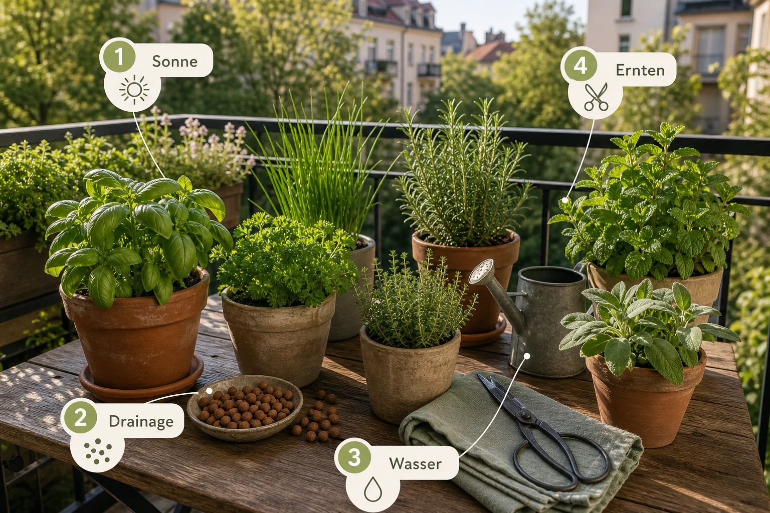 Infografik: Praktische Checkliste - Kräutergarten Balkon Welche Kräuter: Anleitung, Tipps und häufige Fehler