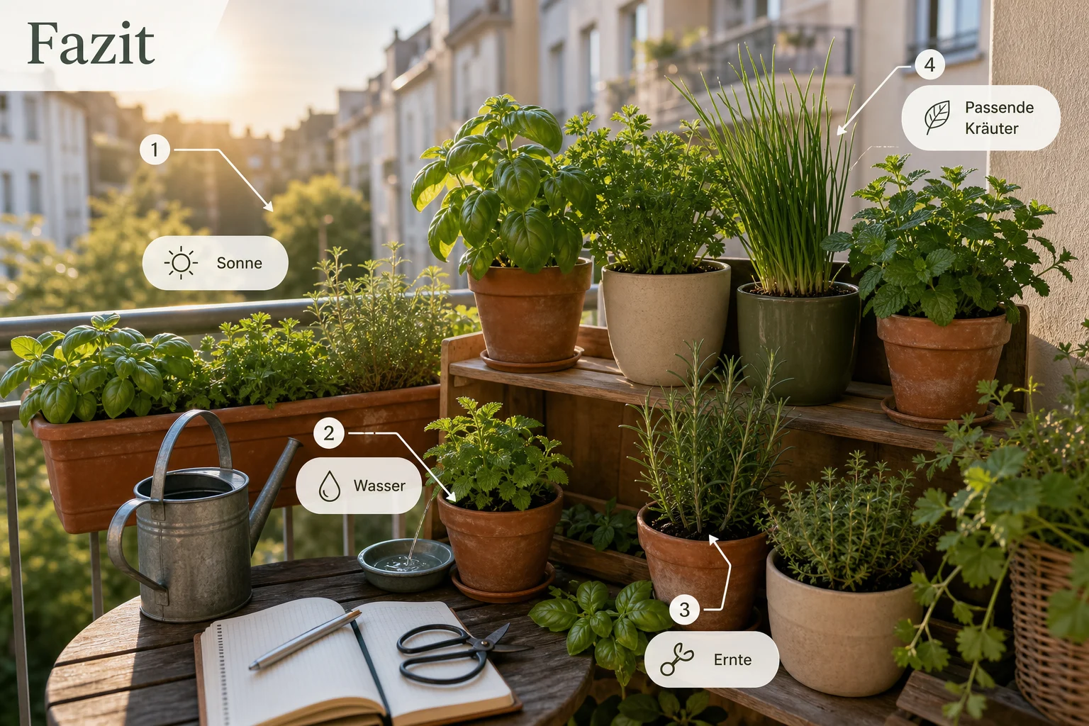 Infografik: Fazit - Kräutergarten Balkon Welche Kräuter: Anleitung, Tipps und häufige Fehler