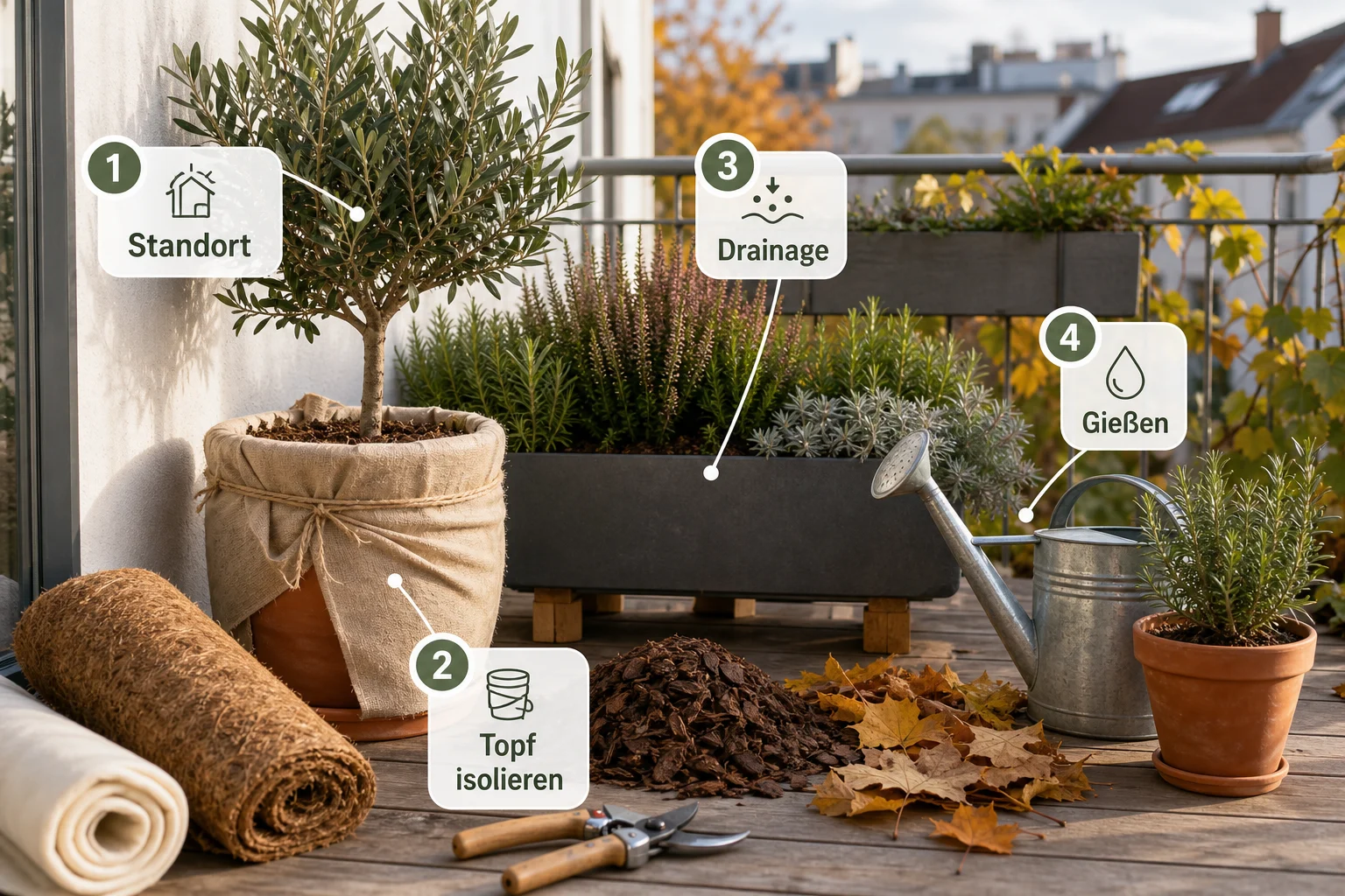 Infografik: Praktische Checkliste - Kübelpflanzen Balkon Winterfest Machen: Anleitung, Tipps und häufige Fehler