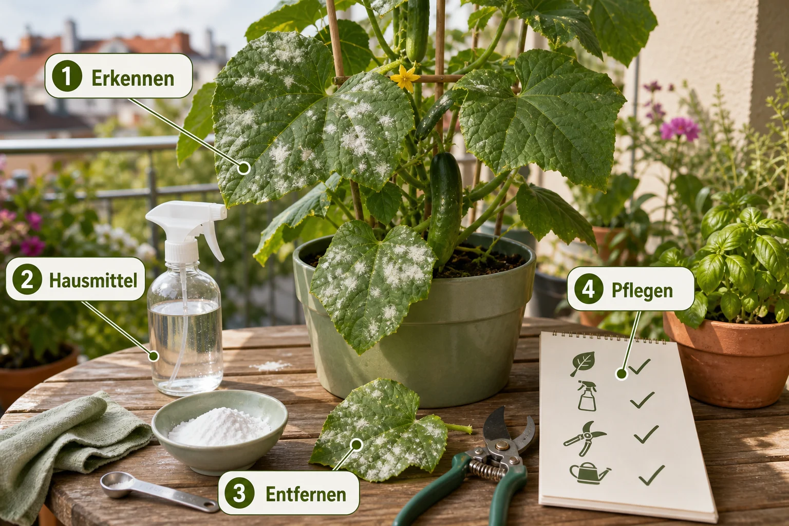 Infografik: Fazit und nächste Schritte - Mehltau Bekämpfen Pflanzen Hausmittel: erkennen, vorbeugen und lösen