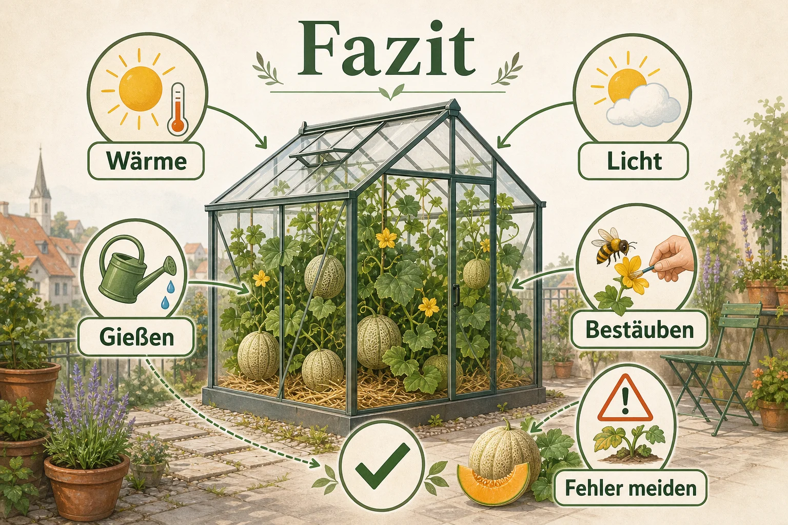 Infografik: Fazit - Melonen Anbauen Deutschland Gewächshaus: Anleitung, Tipps und häufige Fehler