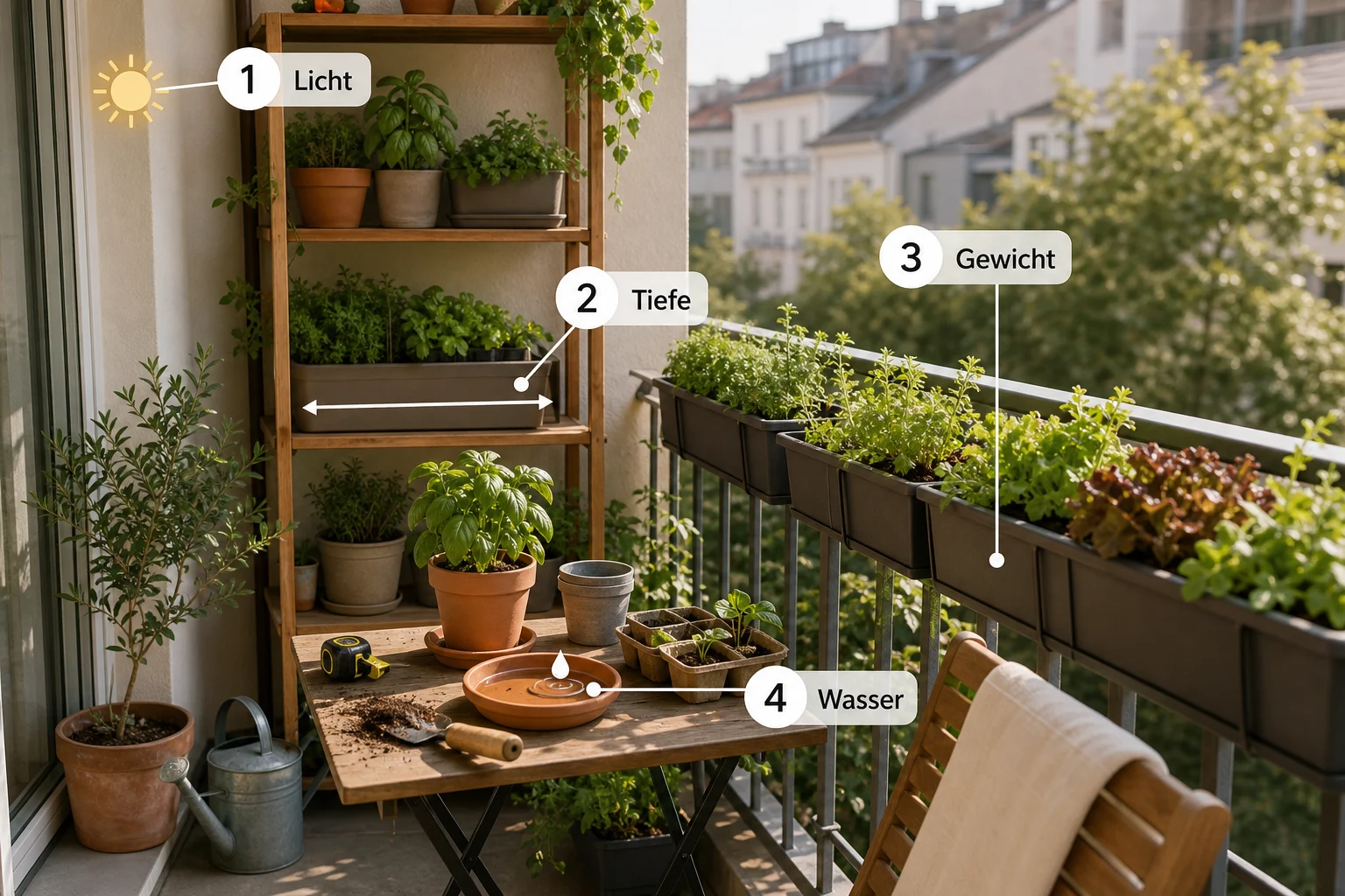 Infografik: Auswahlkriterien für Kleine Räume - Micro Gardening Balkon Anfänger: Anleitung, Tipps und häufige Fehler