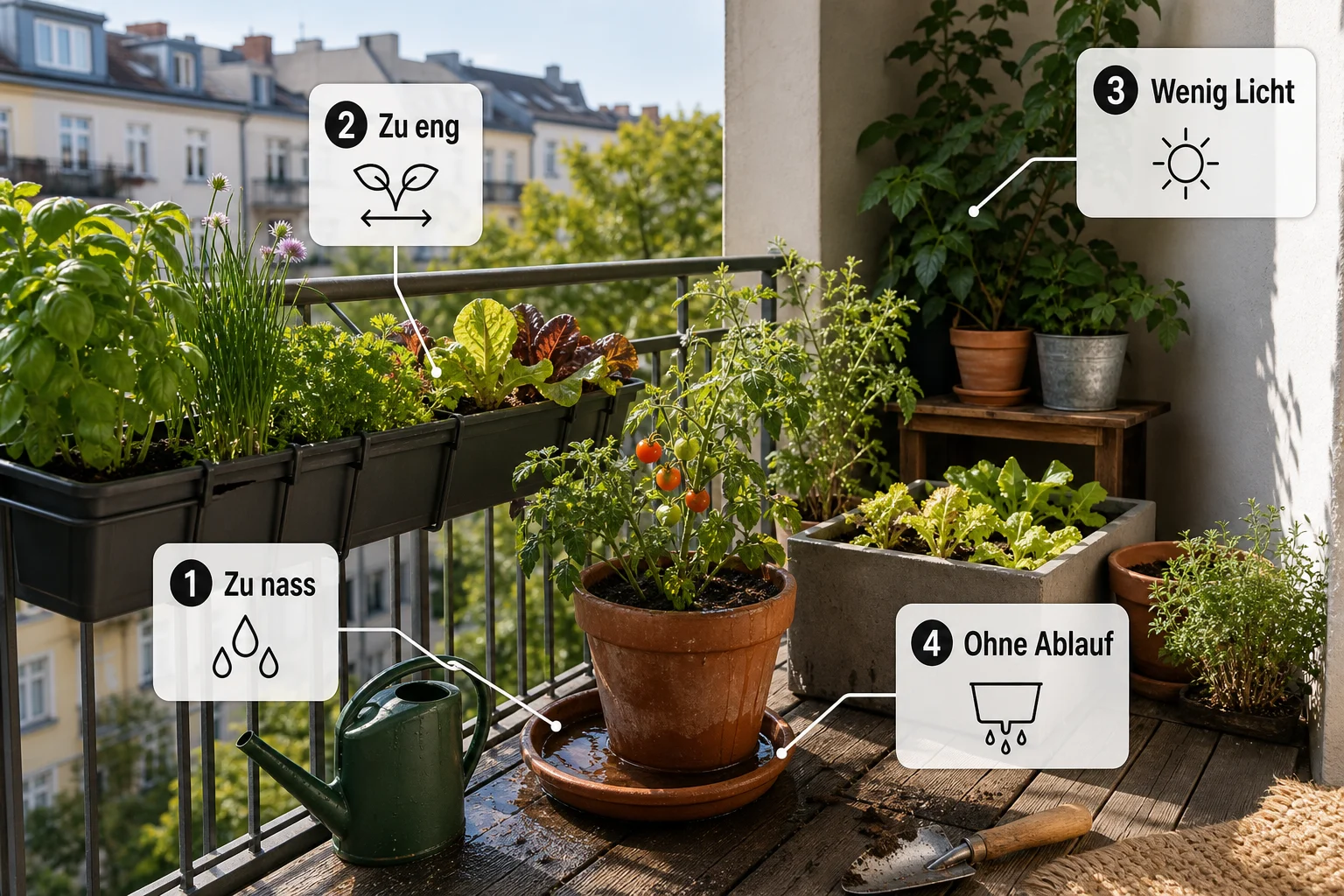 Infografik: Häufige Fehler und wie Sie sie vermeiden - Micro Gardening Balkon Anfänger: Anleitung, Tipps und häufige Fehler