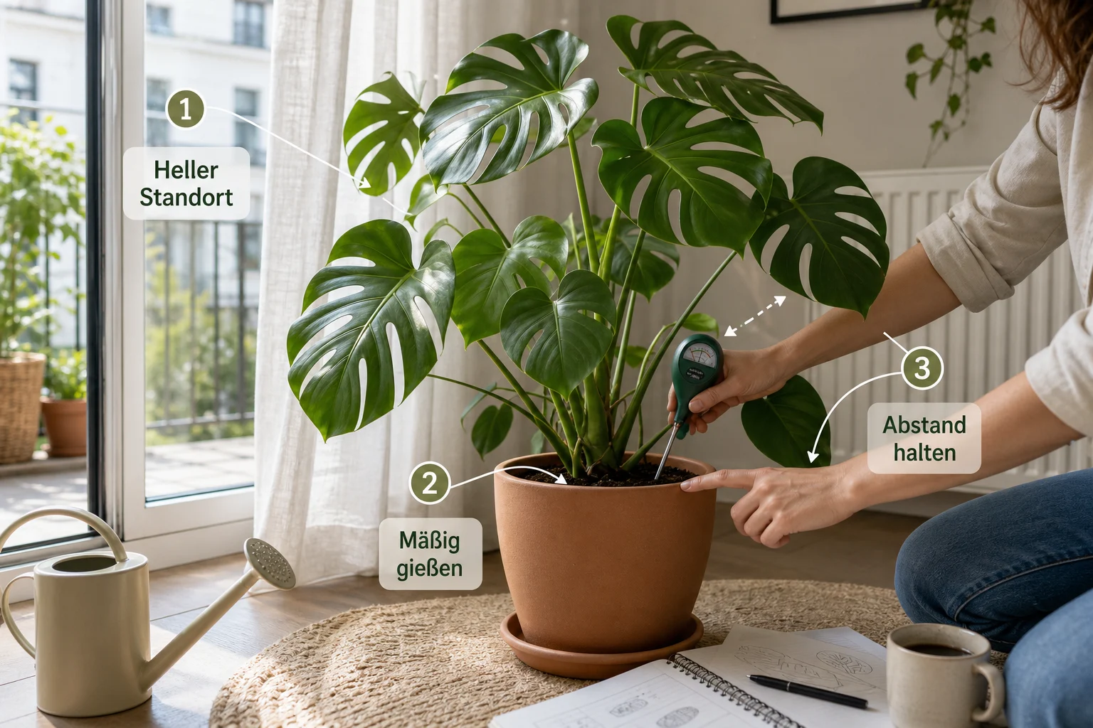 Infografik: Voraussetzungen, Standort und richtige Planung - Monstera Pflege Standort Gießen Tipps: Anleitung, Tipps und häufige Fehler