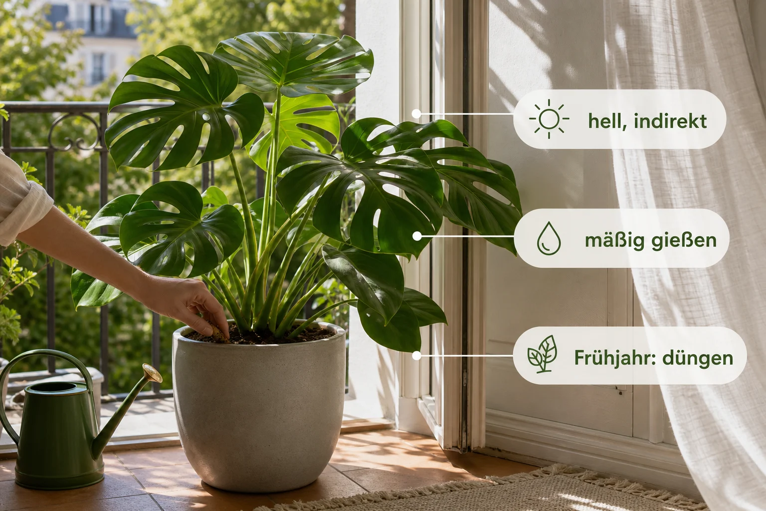 Infografik: Pflege, Timing und saisonale Besonderheiten - Monstera Pflege Standort Gießen Tipps: Anleitung, Tipps und häufige Fehler