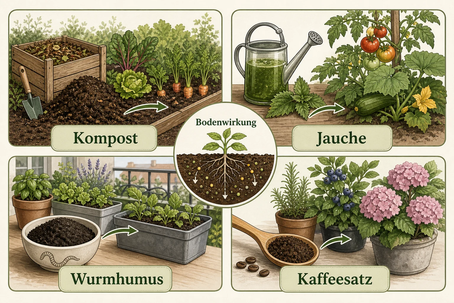 Infografik: Organischer Anbau: Welcher natürliche Dünger zu welcher Pflanze passt - Natürlicher Dünger Selber Machen: Anleitung, Tipps und häufige Fehler