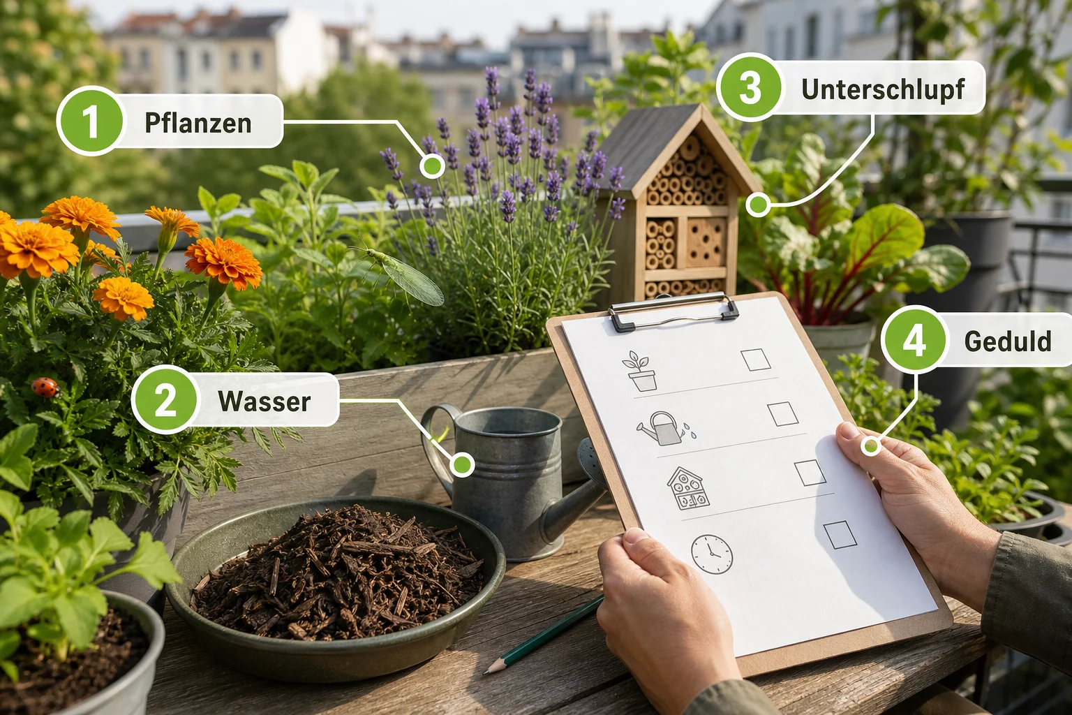 Infografik: Praktische Checkliste - Nützlinge Garten Ansiedeln Liste: Anleitung, Tipps und häufige Fehler