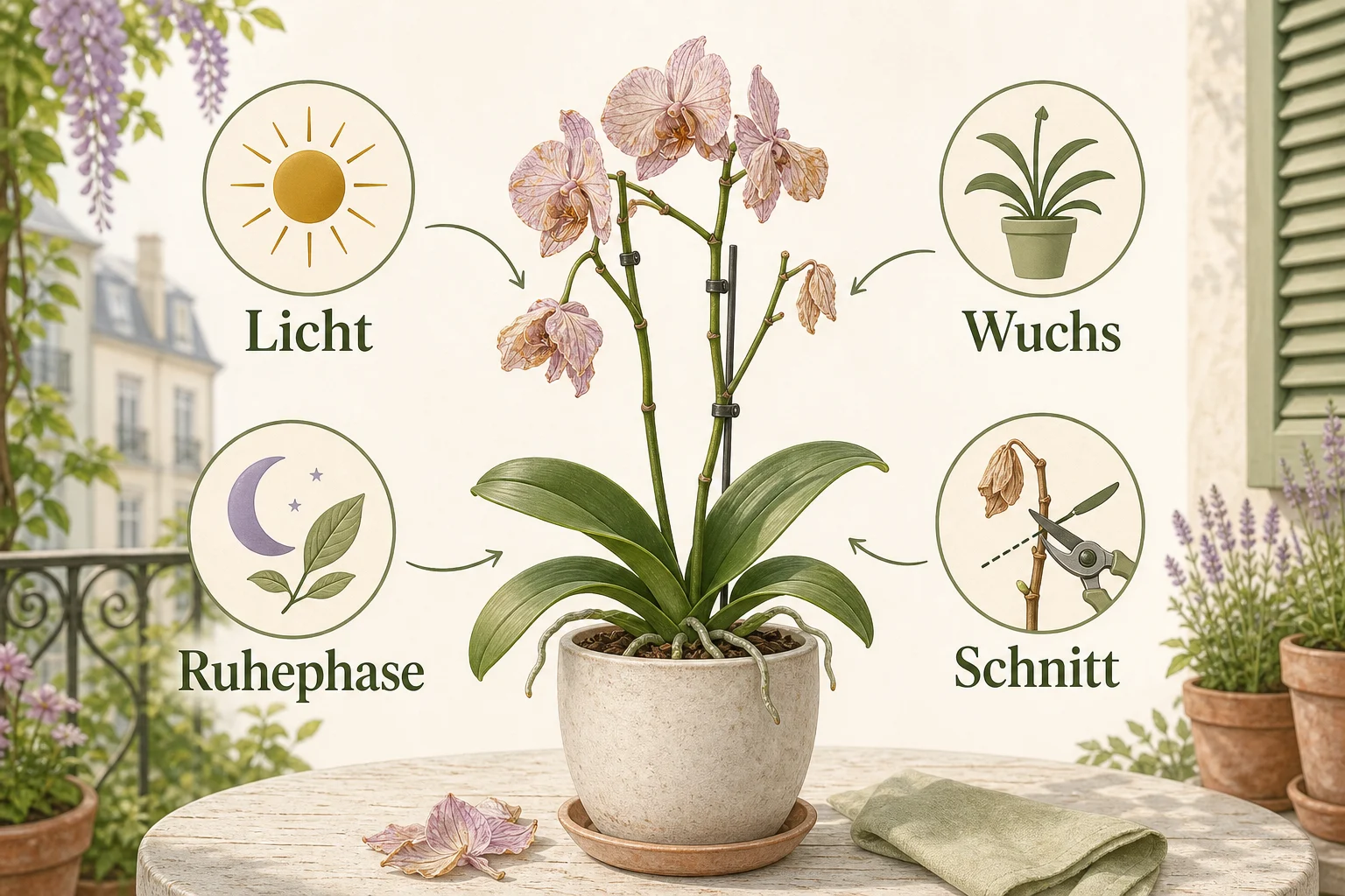 Infografik: Auswahlkriterien für Exotische Pflanzen - Orchideen nach Blüte pflegen schneiden: Anleitung, Tipps und häufige Fehler