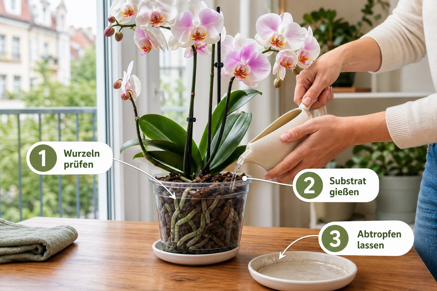 Infografik: Schritt-für-Schritt-Anleitung - Orchideen Richtig Gießen Anfänger Fehler: Anleitung, Tipps und häufige Fehler