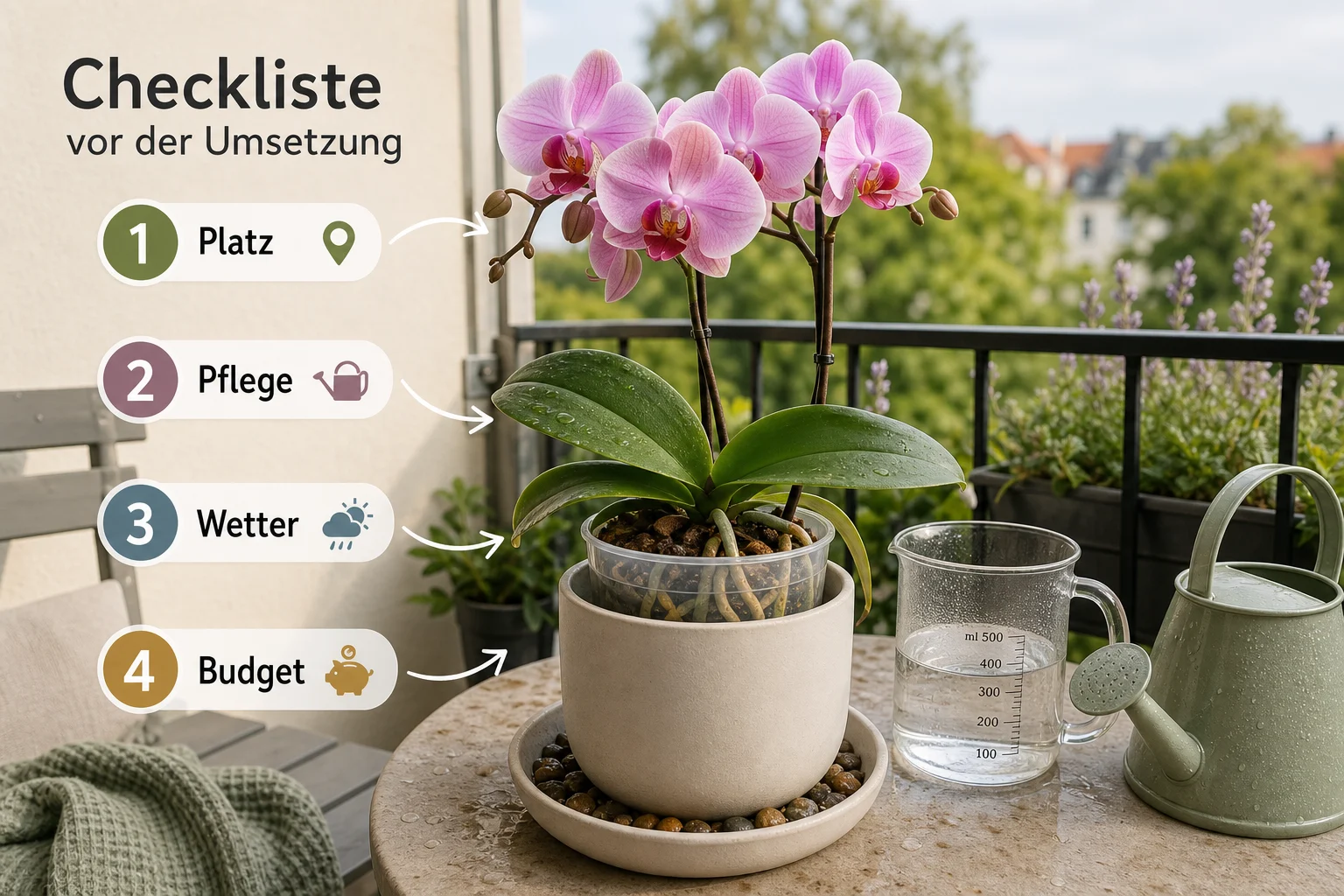 Infografik: Checkliste vor der Umsetzung - Orchideen Richtig Gießen Anfänger Fehler: Anleitung, Tipps und häufige Fehler