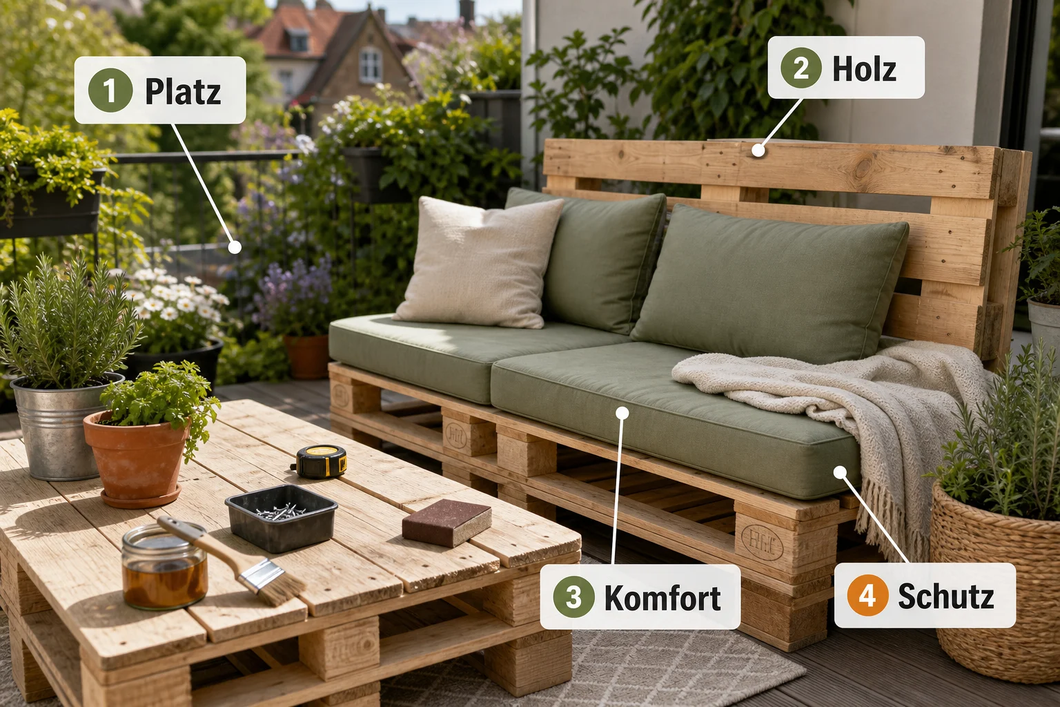 Infografik: Auswahlkriterien für Gartenmöbel - Palettenmöbel Garten Bauen Anleitung: Schritt-für-Schritt erklärt